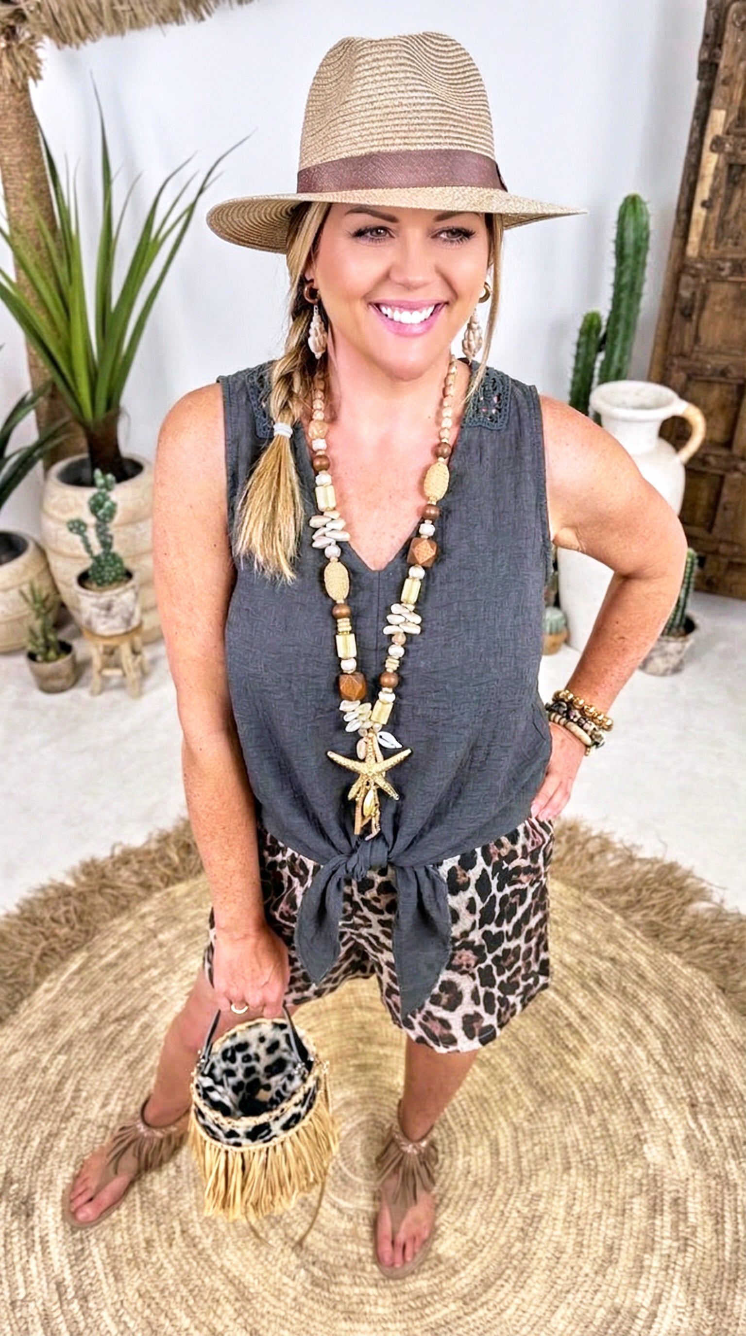 Blusen-Top Boho Light *Schwarz*