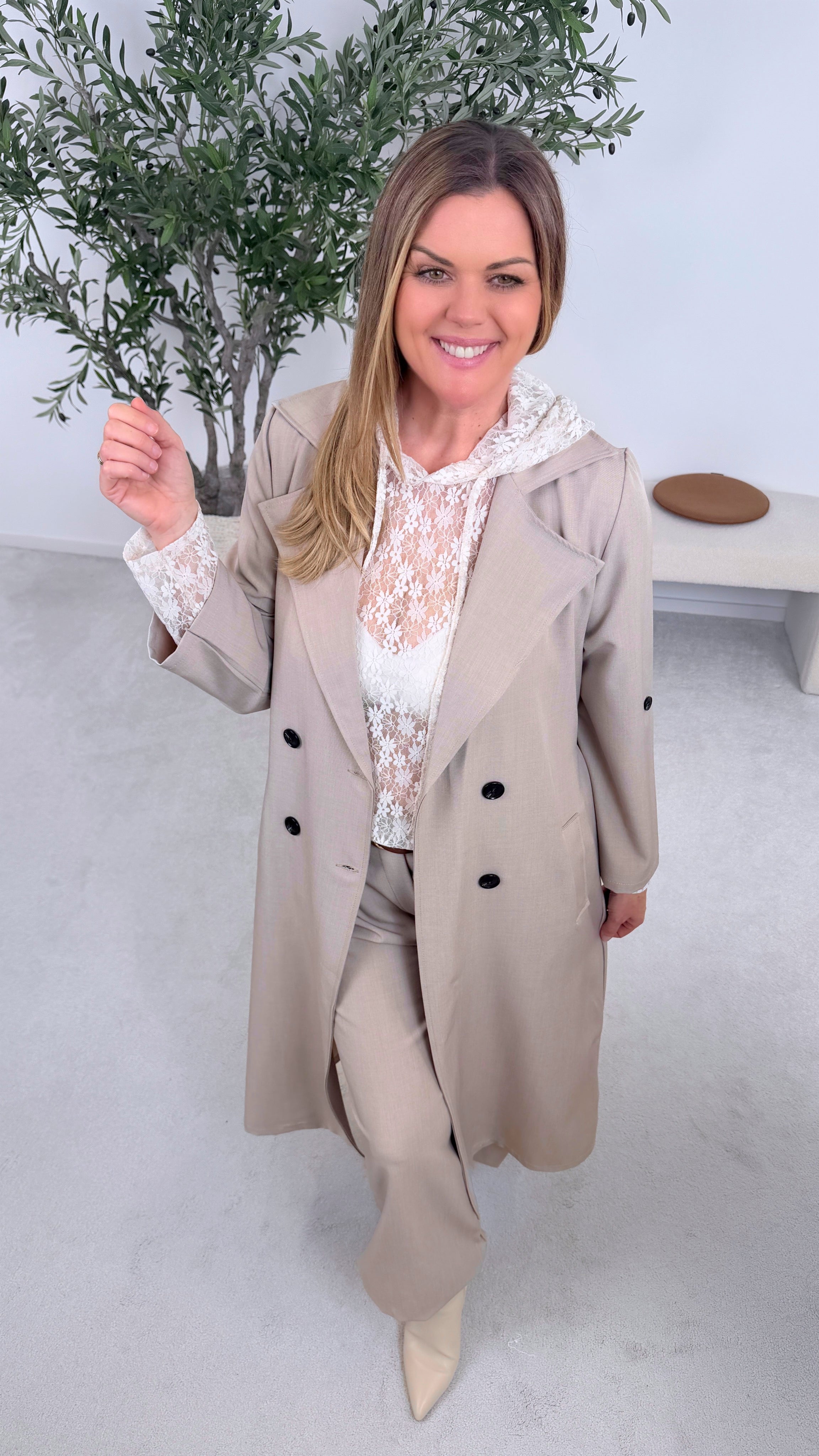 Dünner Trenchcoat Femme Authority *Beige*