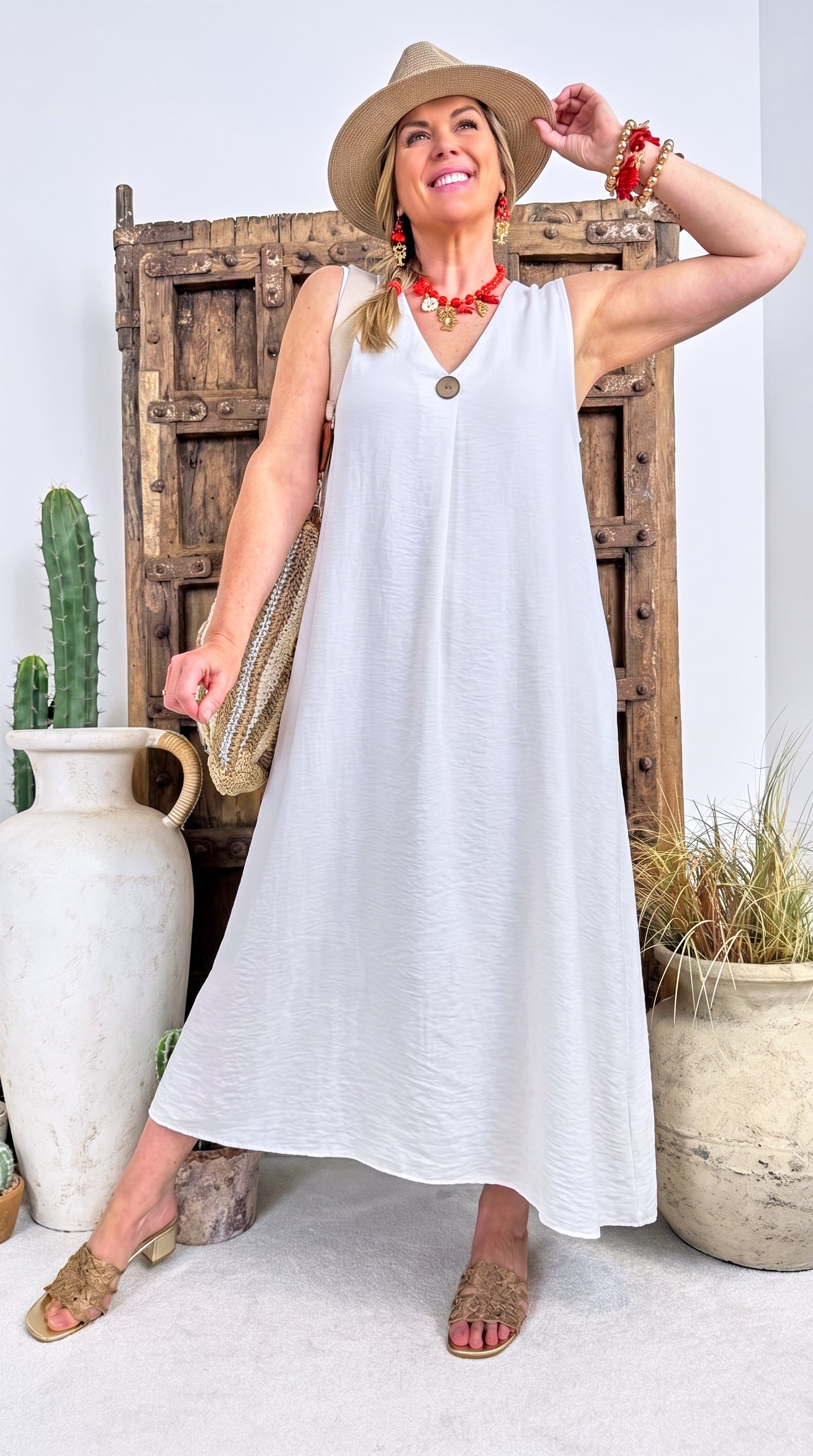 Langes Kleid Aura Touch *Weiß*