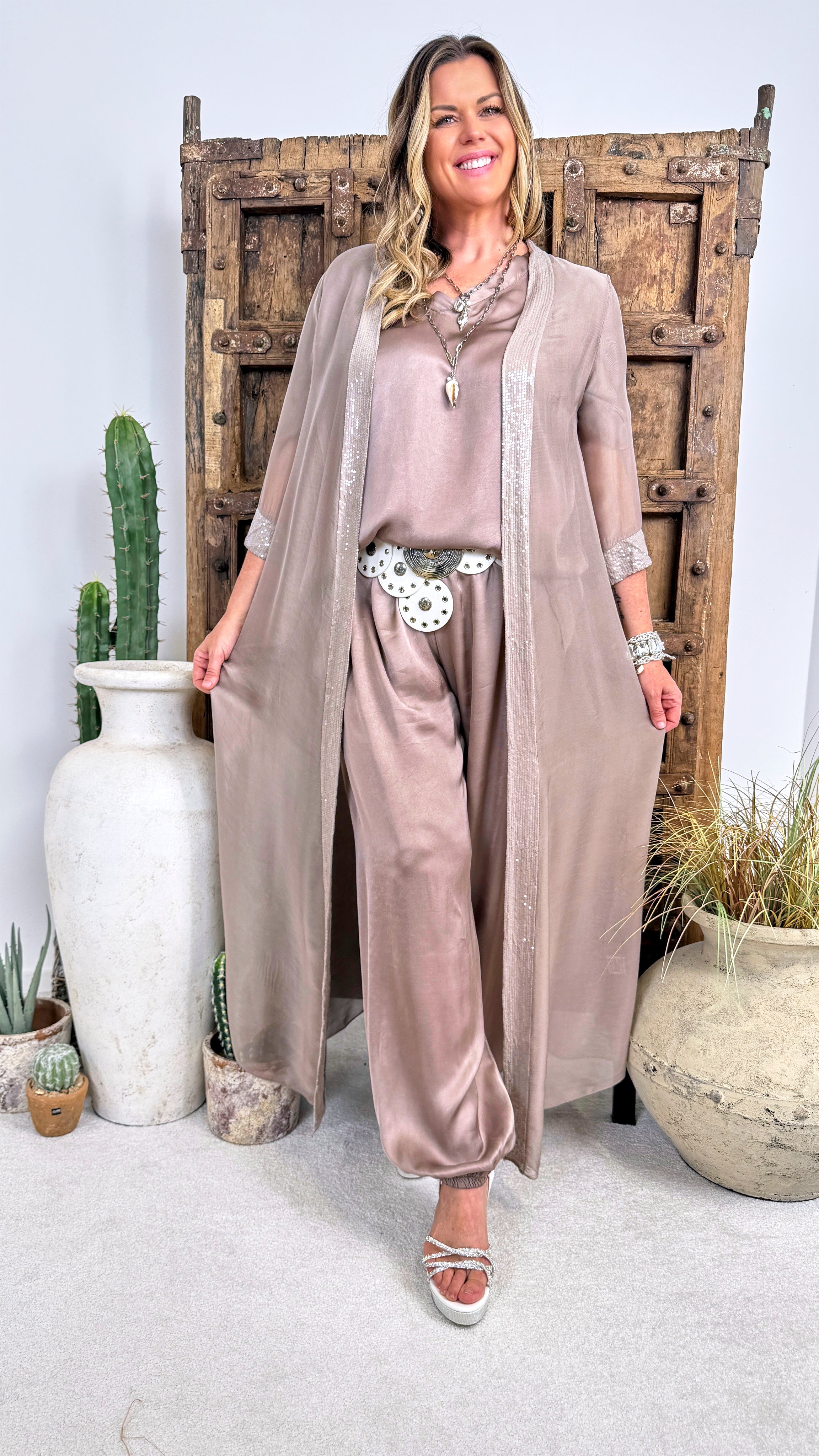 Seiden Kaftan Nude Glow *Taupe*