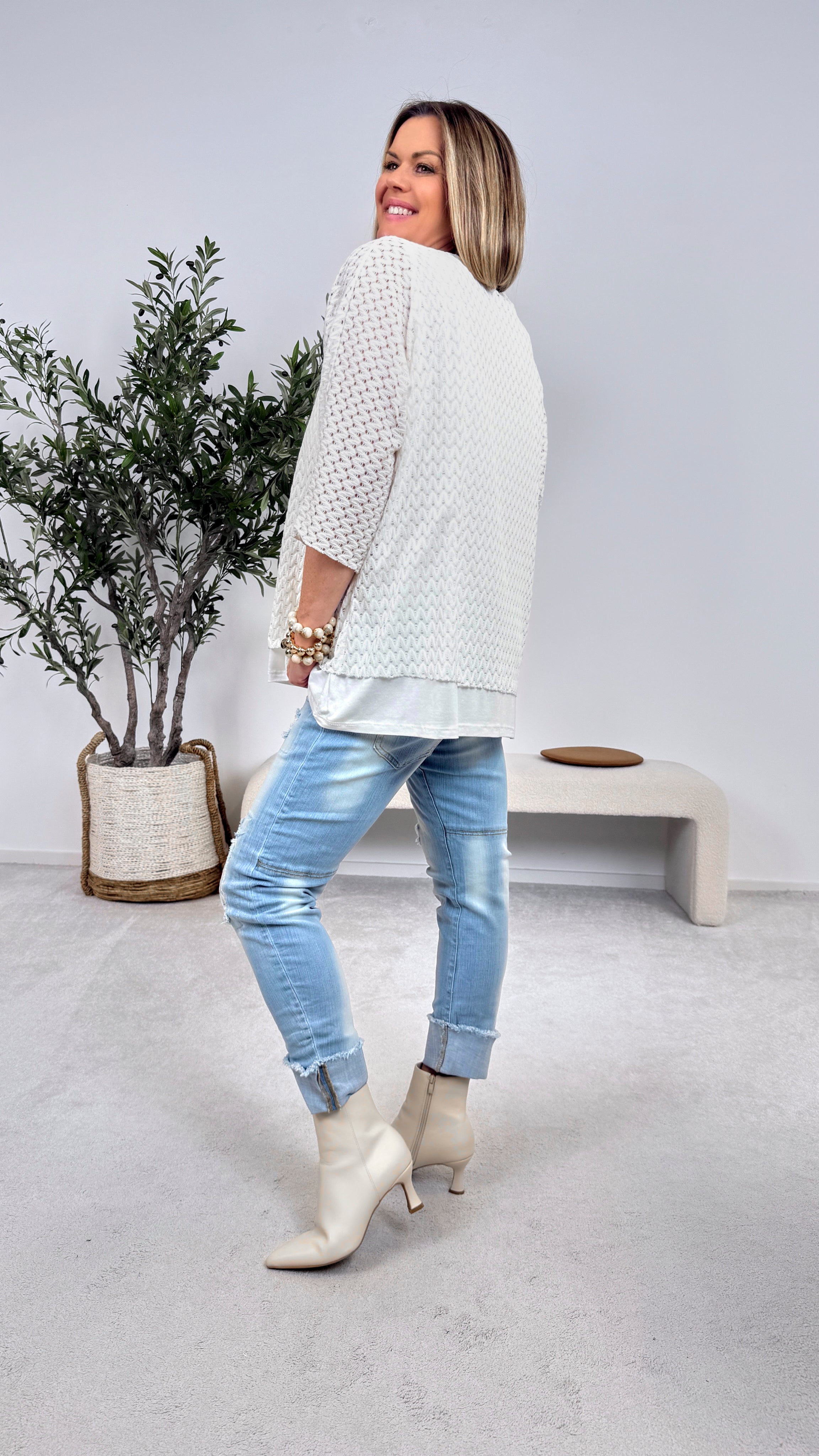 Langarmshirt Portofino Whisper *Weiß*