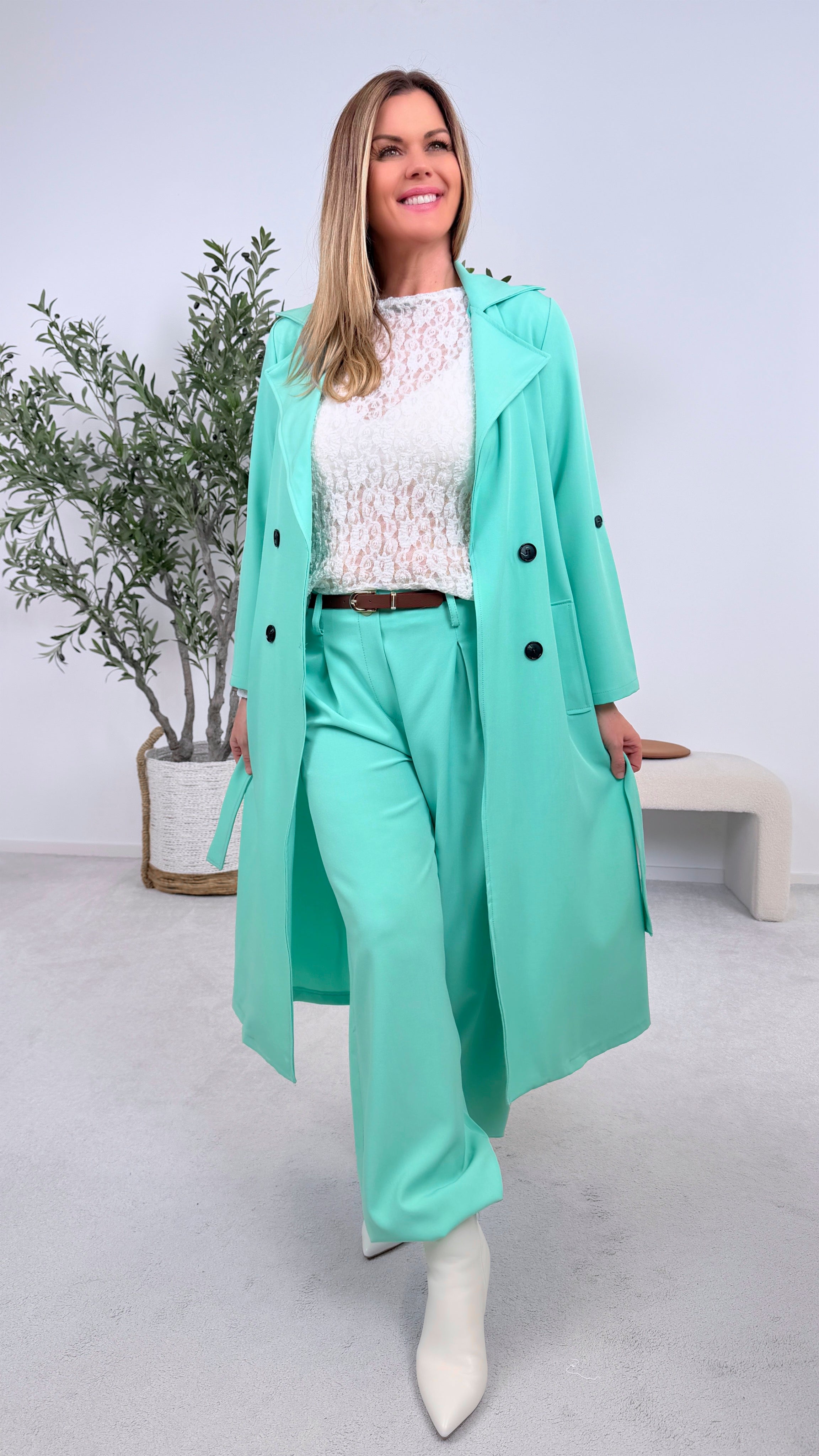 Dünner Trenchcoat Femme Authority *Mint*