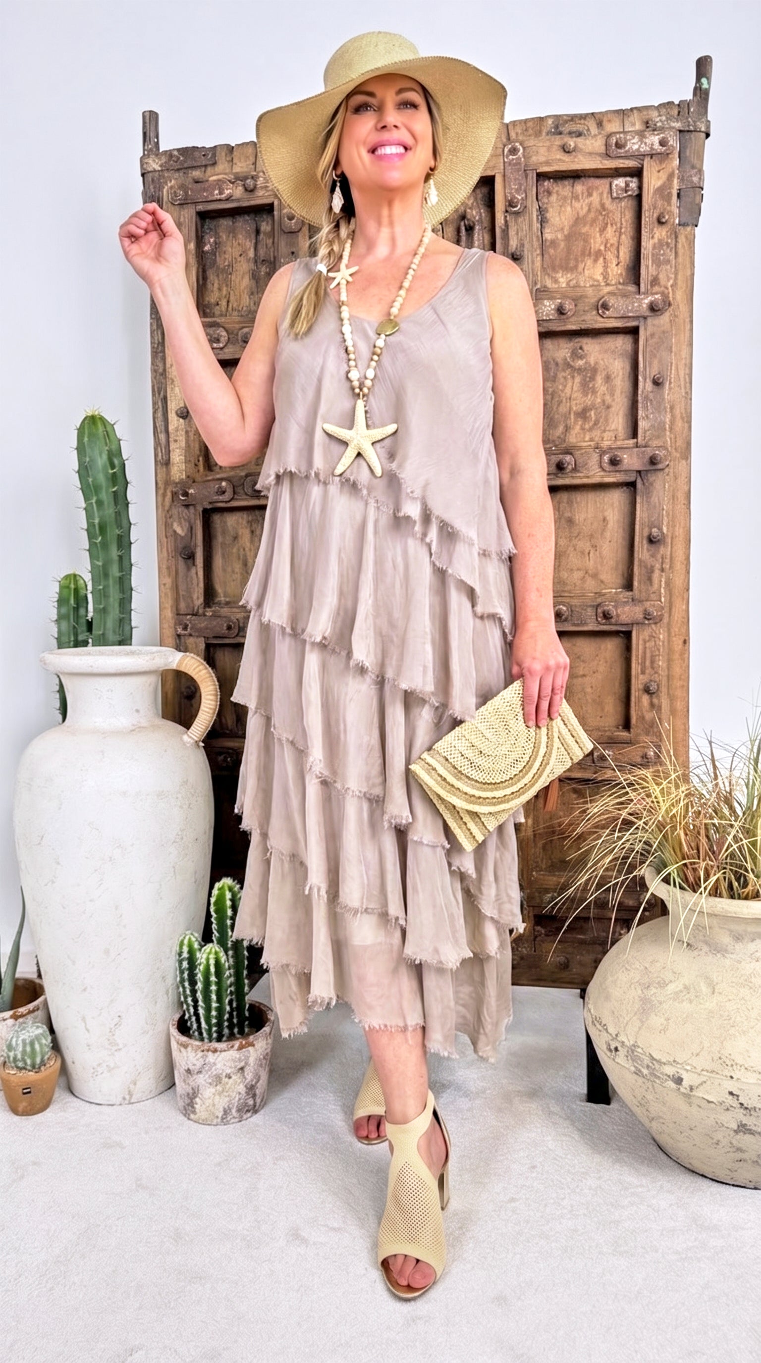 Kleid Santorini Waves *Taupe*