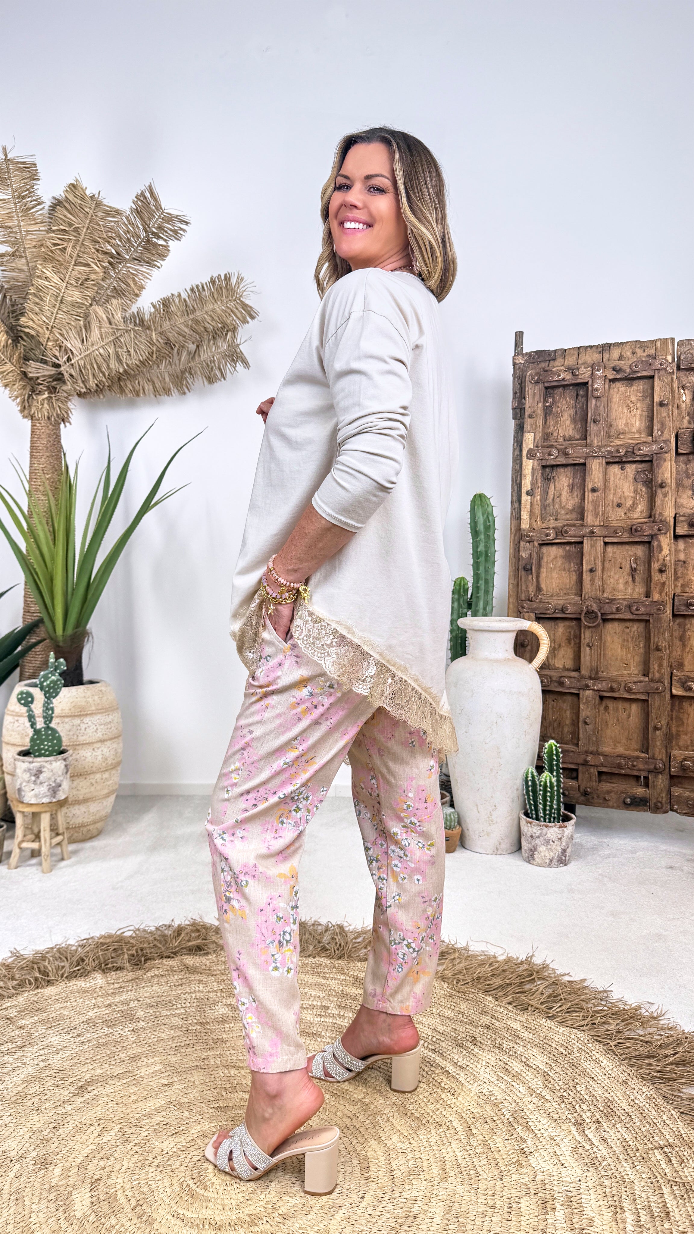 Leinen-Hose Spring Love *Kleine Blume*