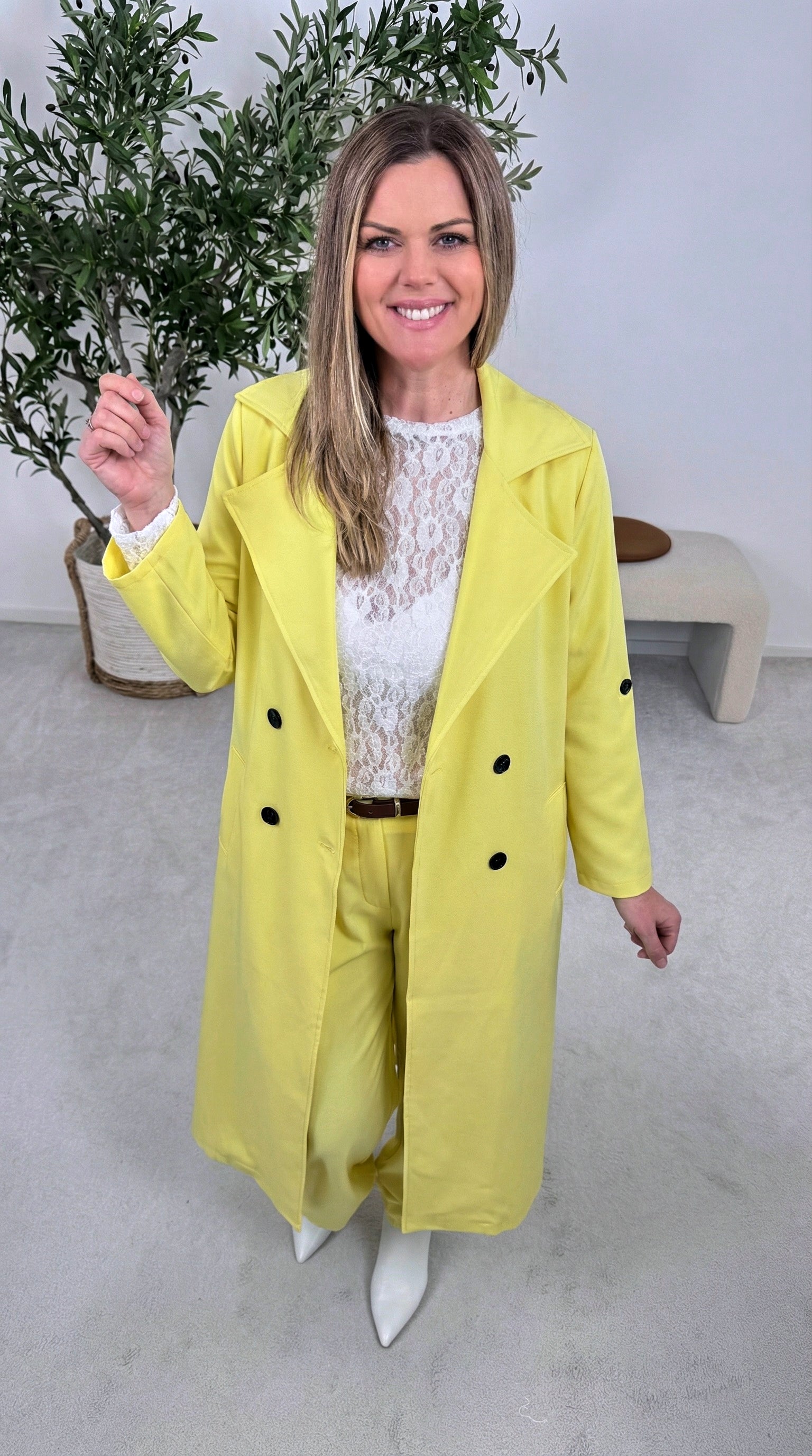 Dünner Trenchcoat Femme Authority *Gelb*