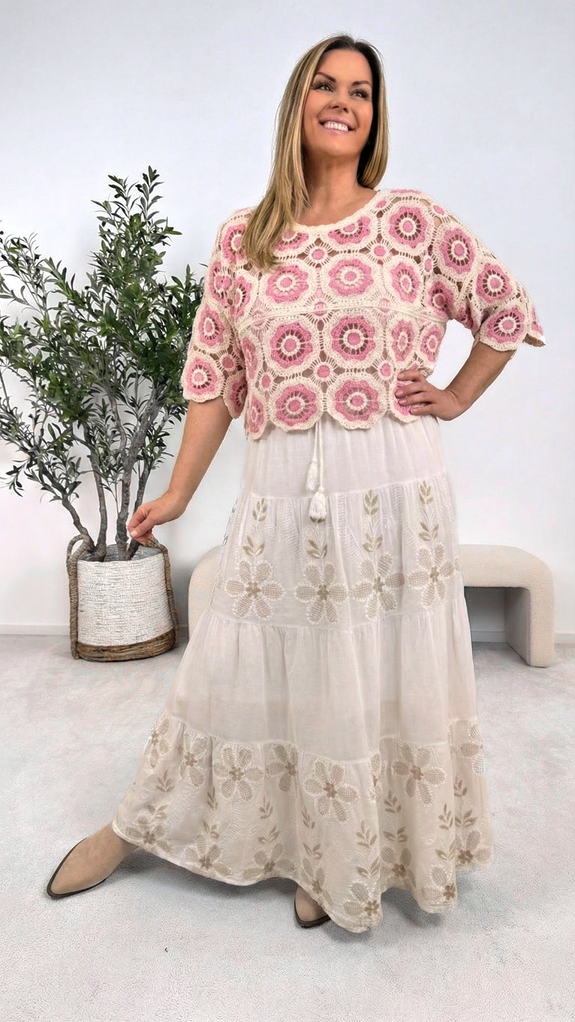 Häkelshirt Oasis Bloom *Rosa*