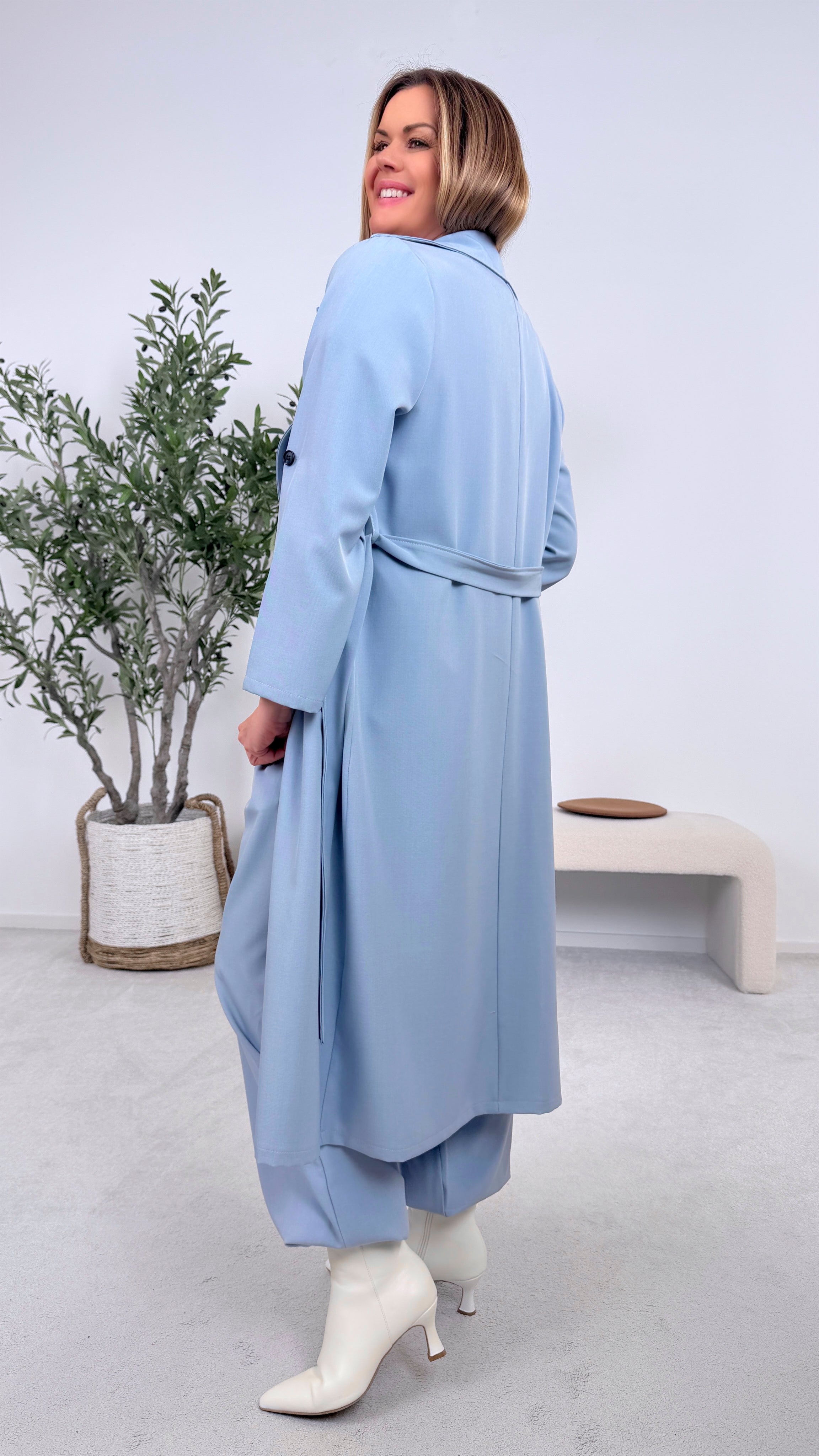 Dünner Trenchcoat Femme Authority *Jeansblau*