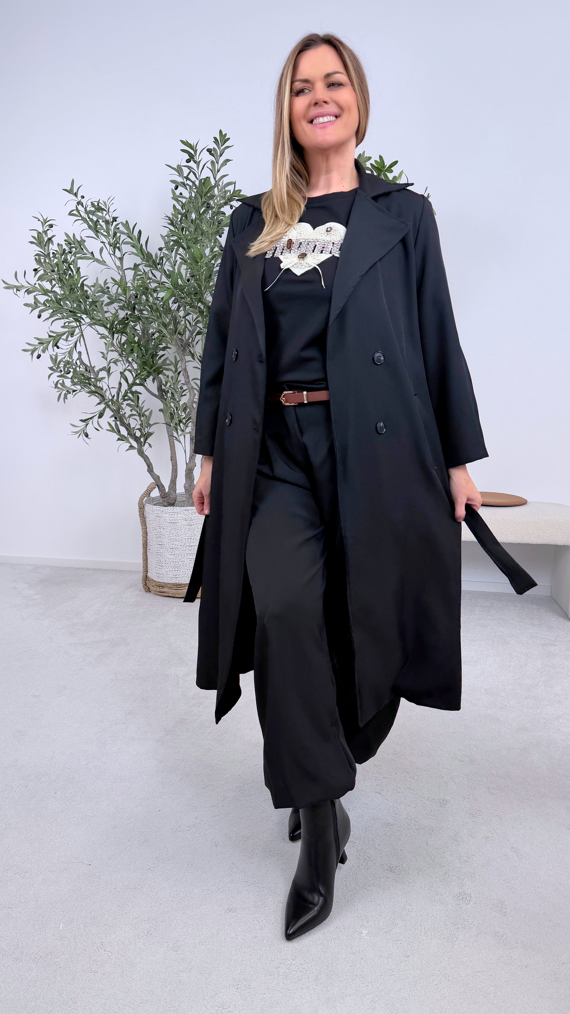 Dünner Trenchcoat Femme Authority *Schwarz*