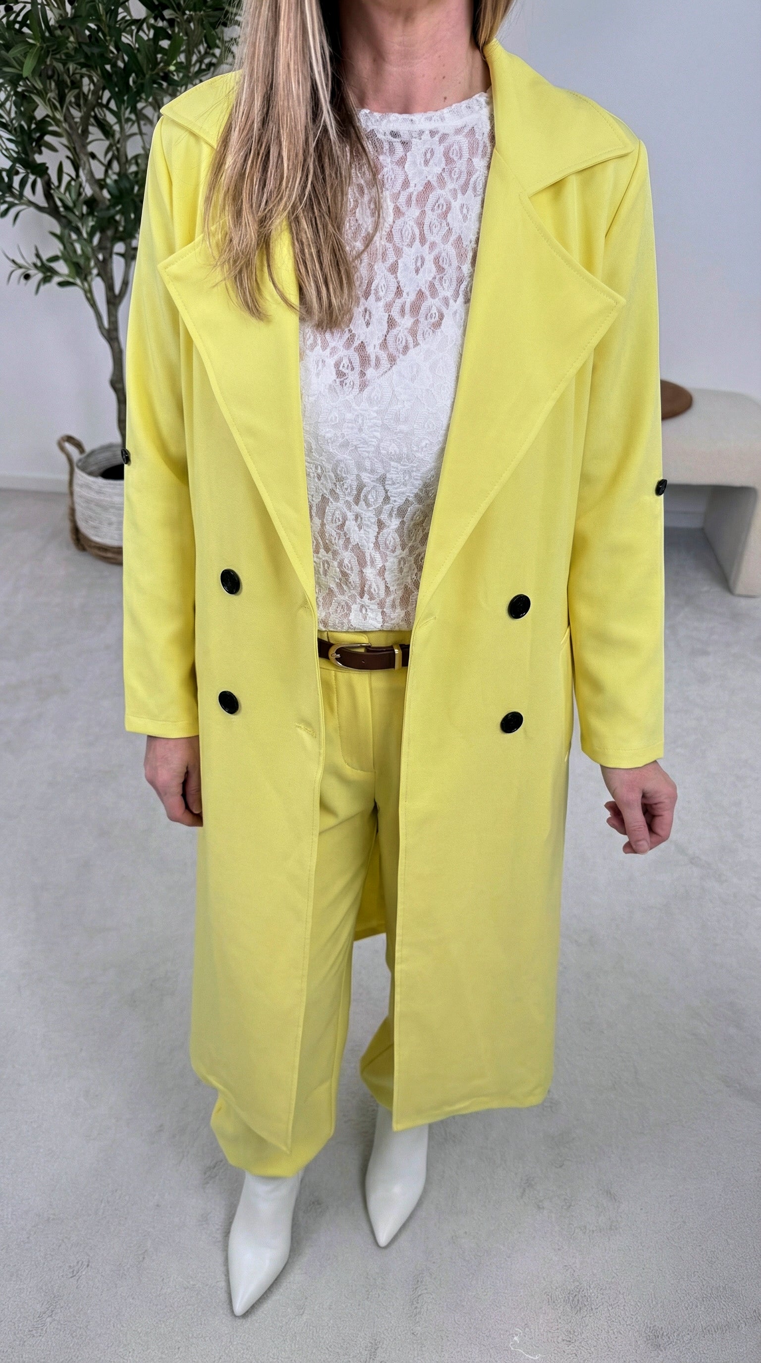 Dünner Trenchcoat Femme Authority *Gelb*