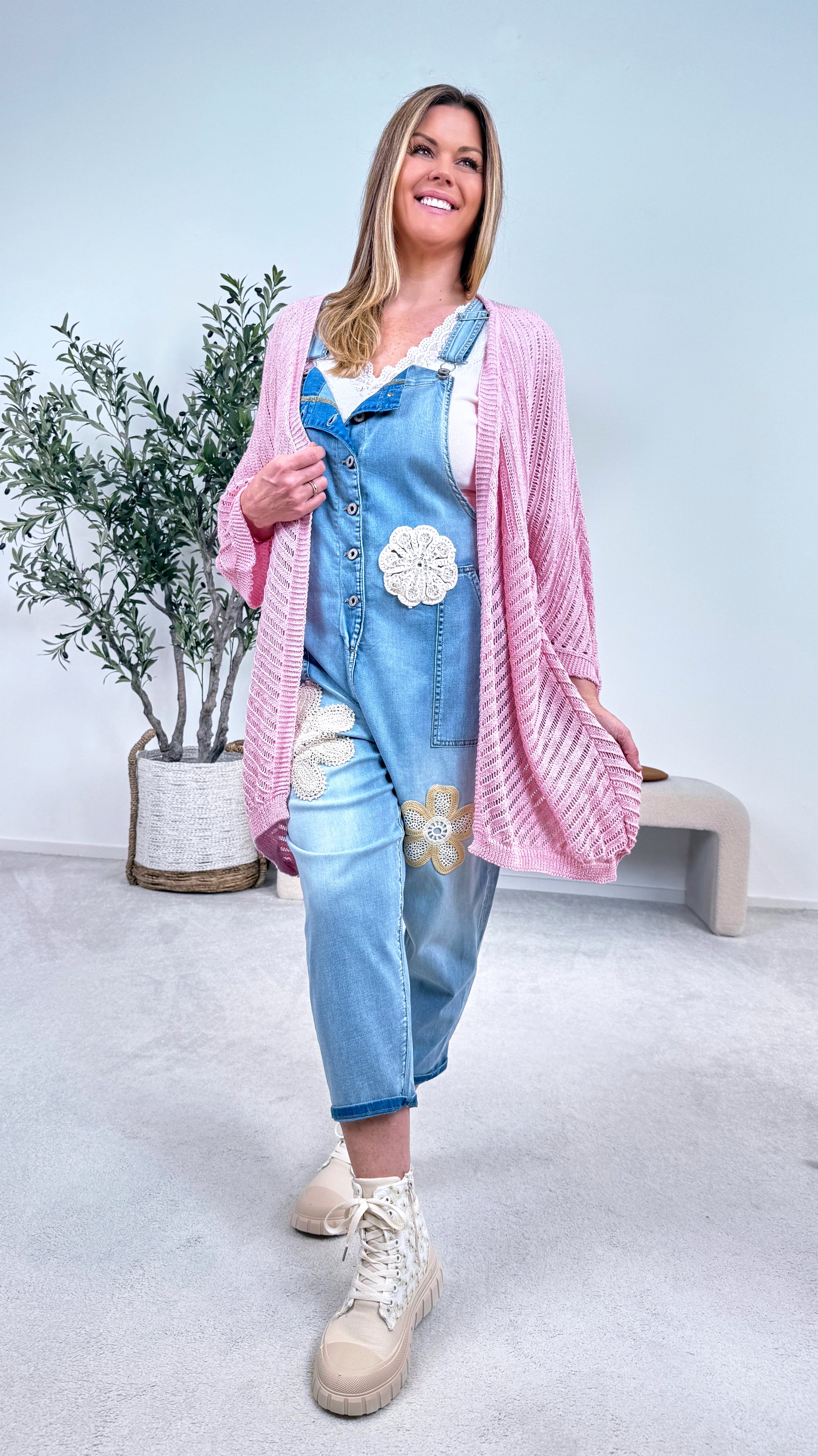 Netz Strickjacke Golden Hour *Rosa*