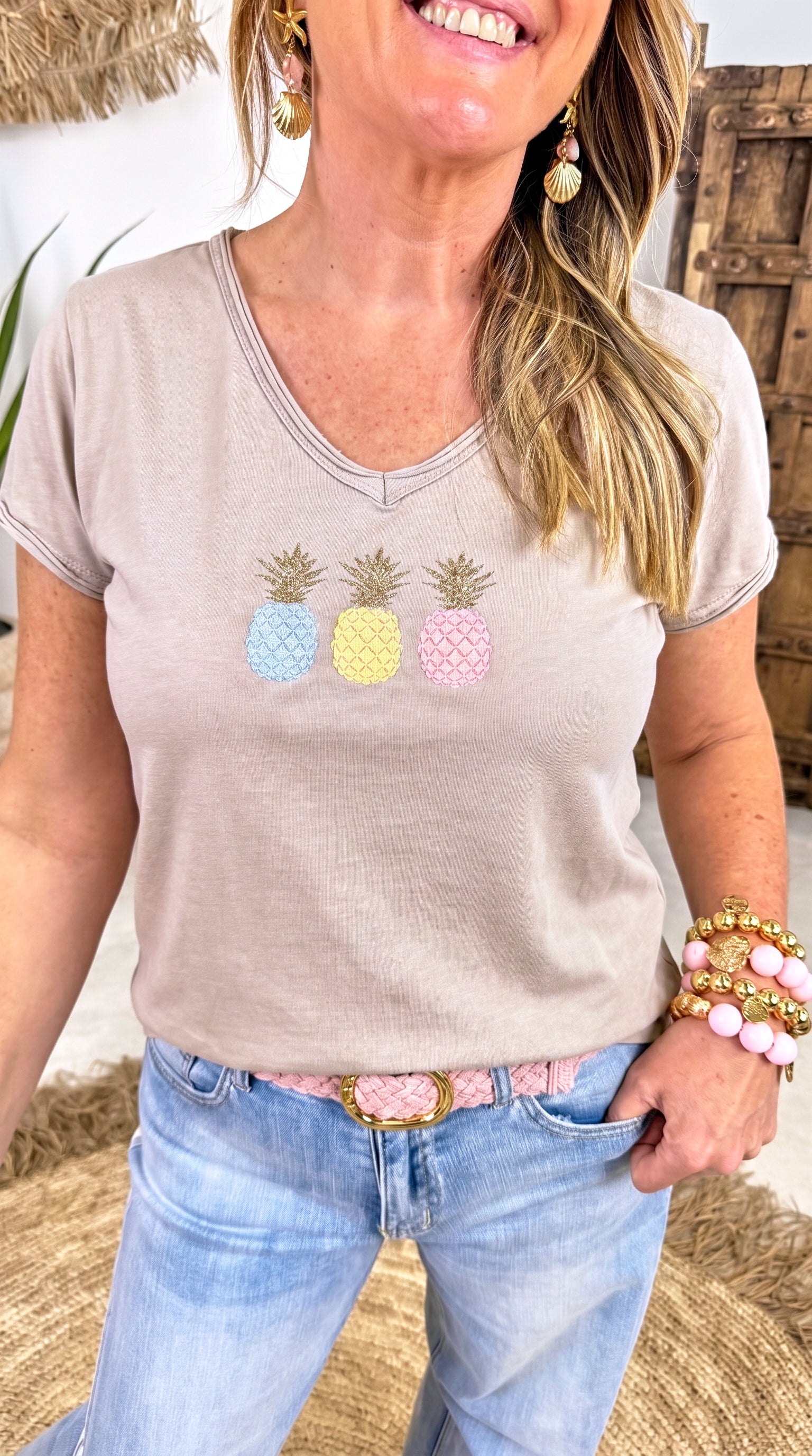 T-Shirt Dripple Pineapple *Taupe*