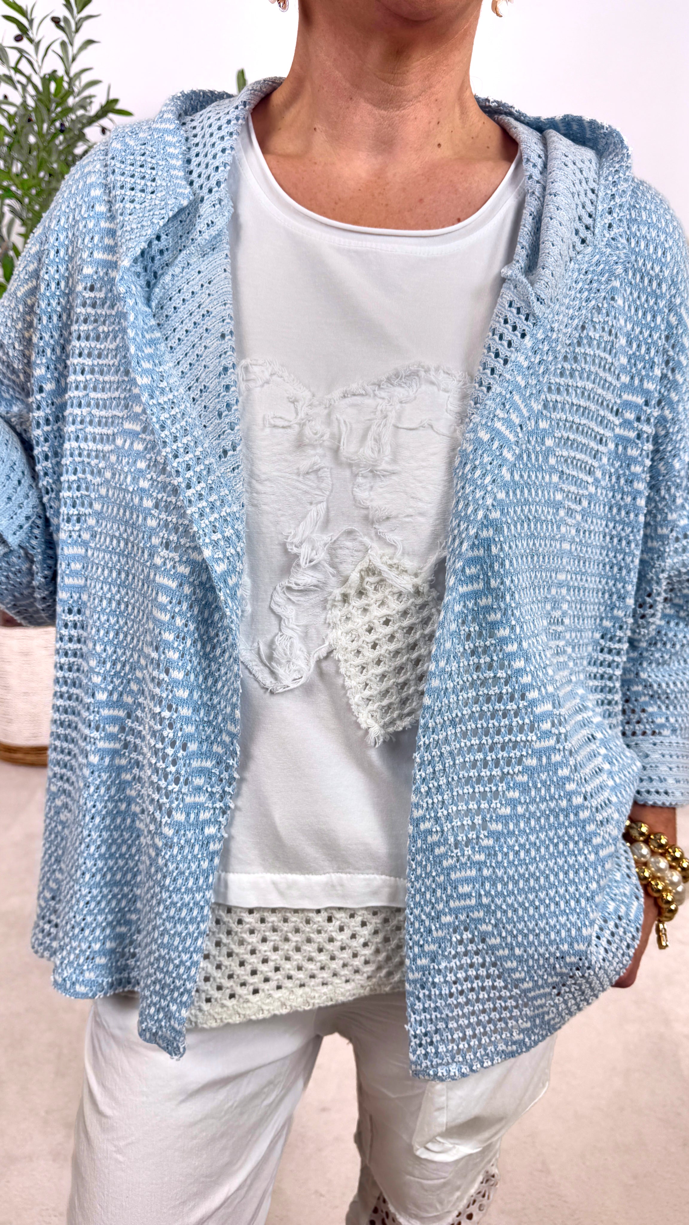 Häkel Cardigan Airy Touch *Blau*