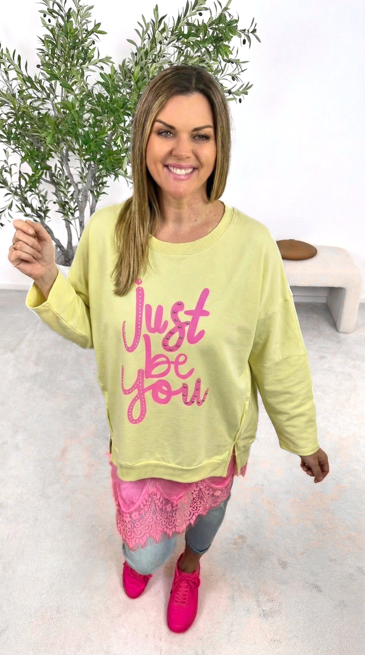 Pullover Just Be You *Gelb*