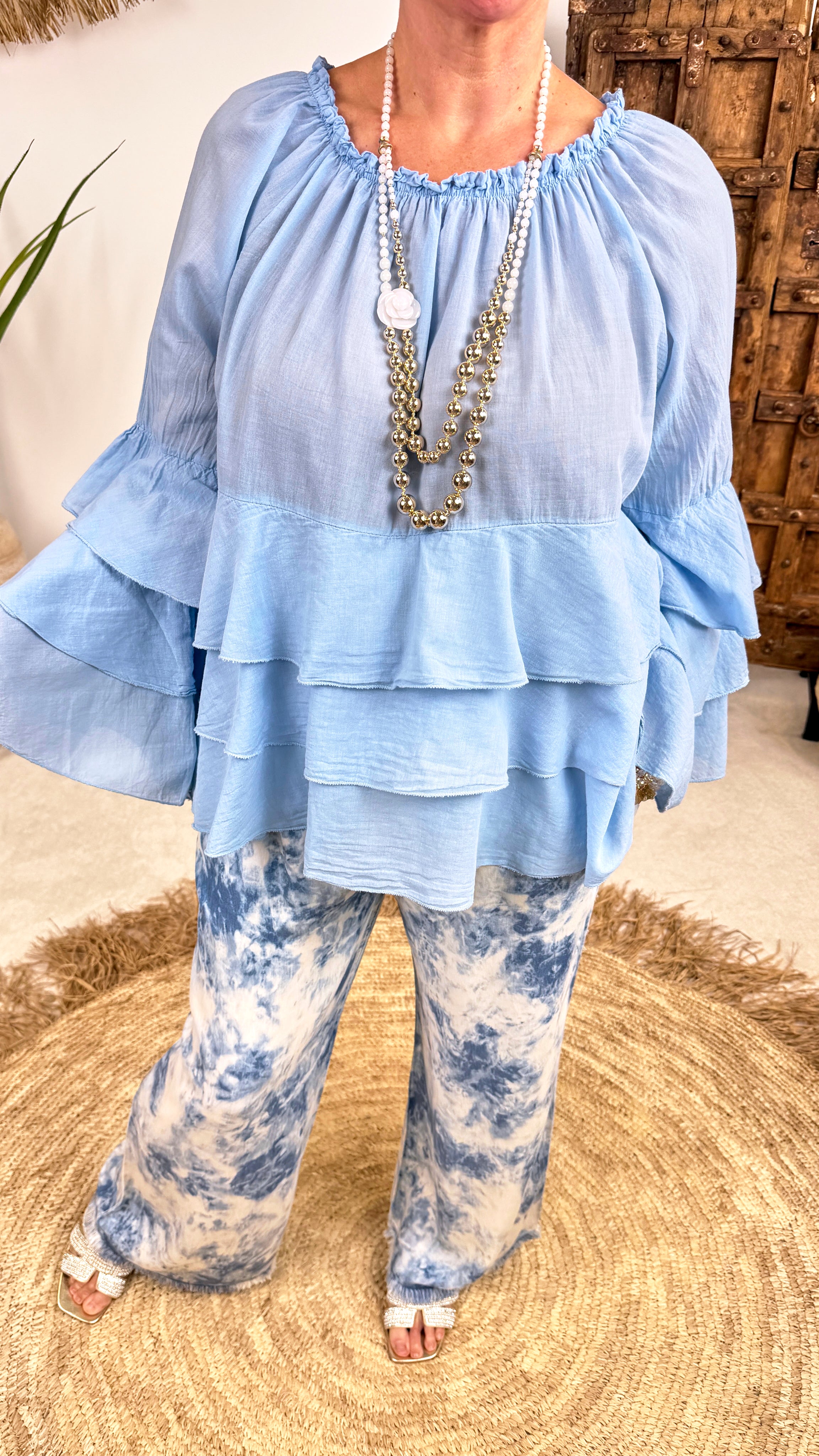 Bluse Dreamy Romance *Hellblau*