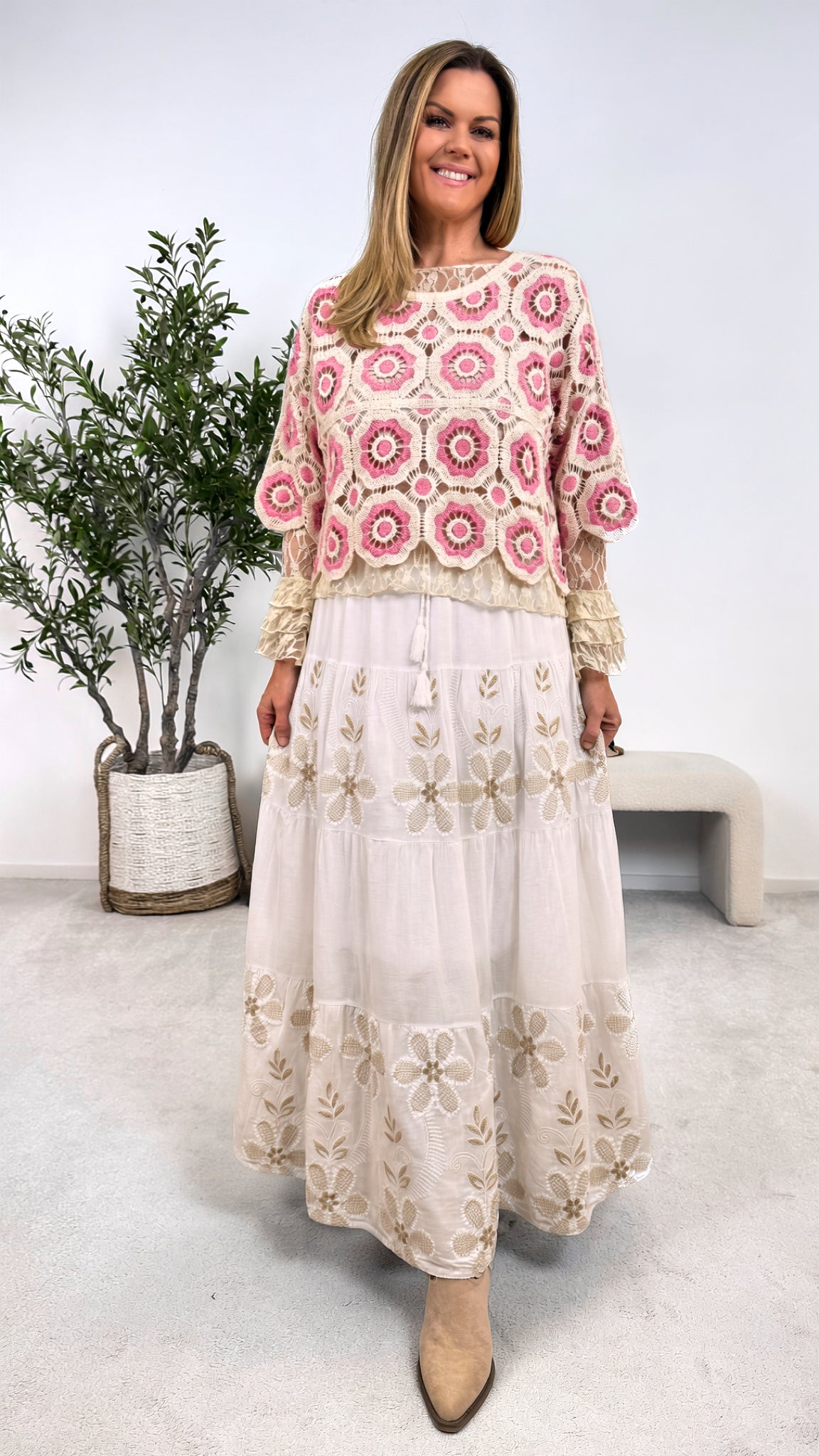 Häkelshirt Oasis Bloom *Rosa*