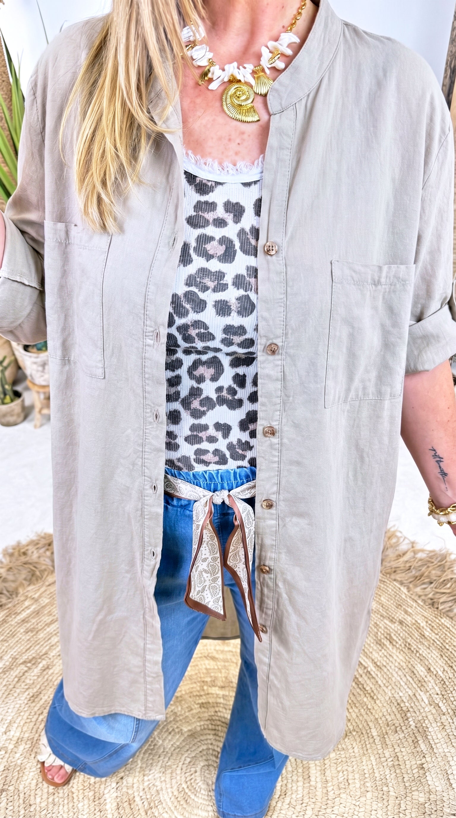 Long-Bluse Azure Mood *Taupe*