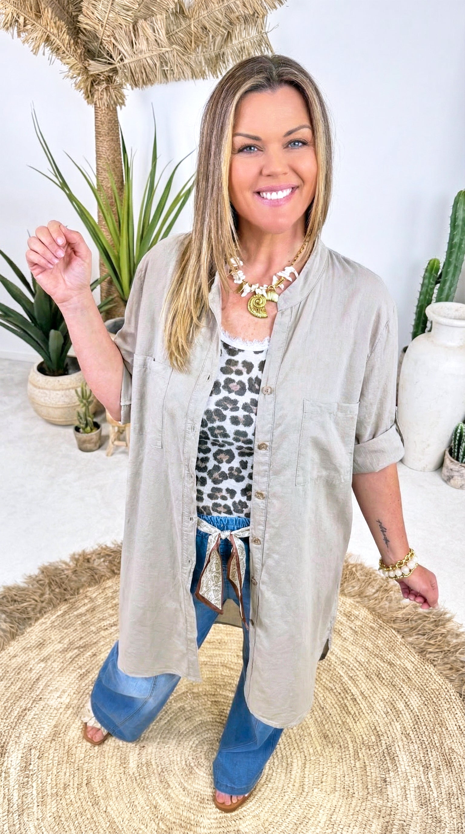 Long-Bluse Azure Mood *Taupe*