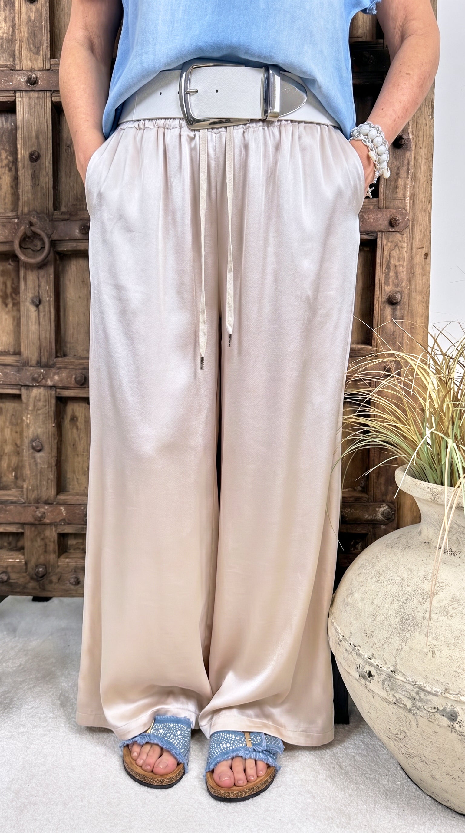 Weite Hose Silk Touch *Champagner*