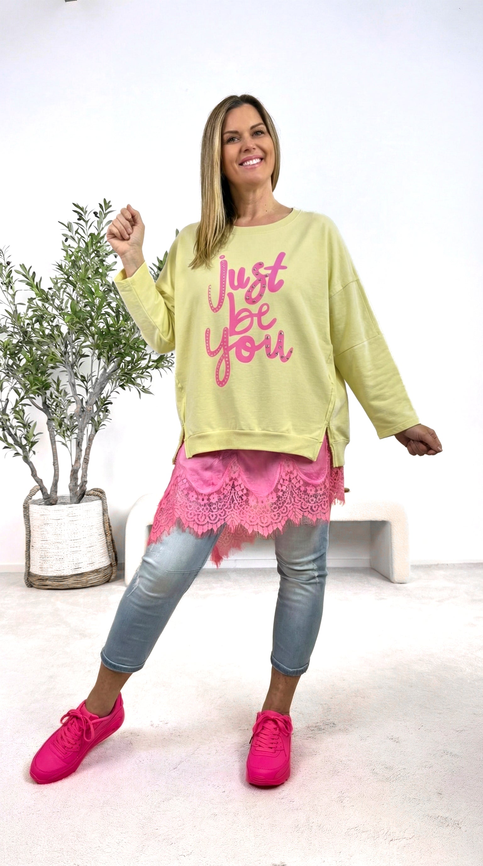 Pullover Just Be You *Gelb*