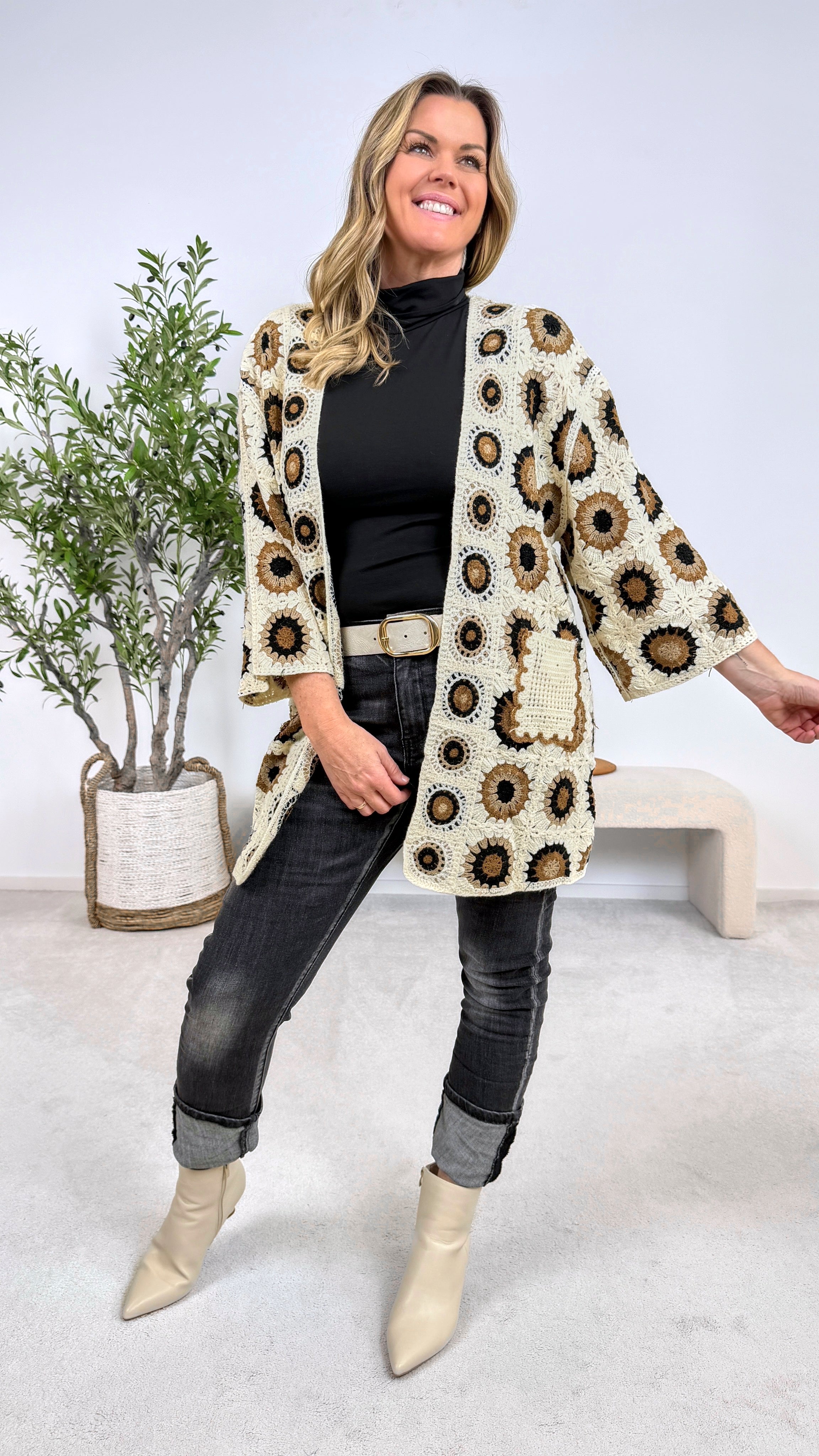 Häkel-Cardigan Festival ZS68042 *Creme/Camel*