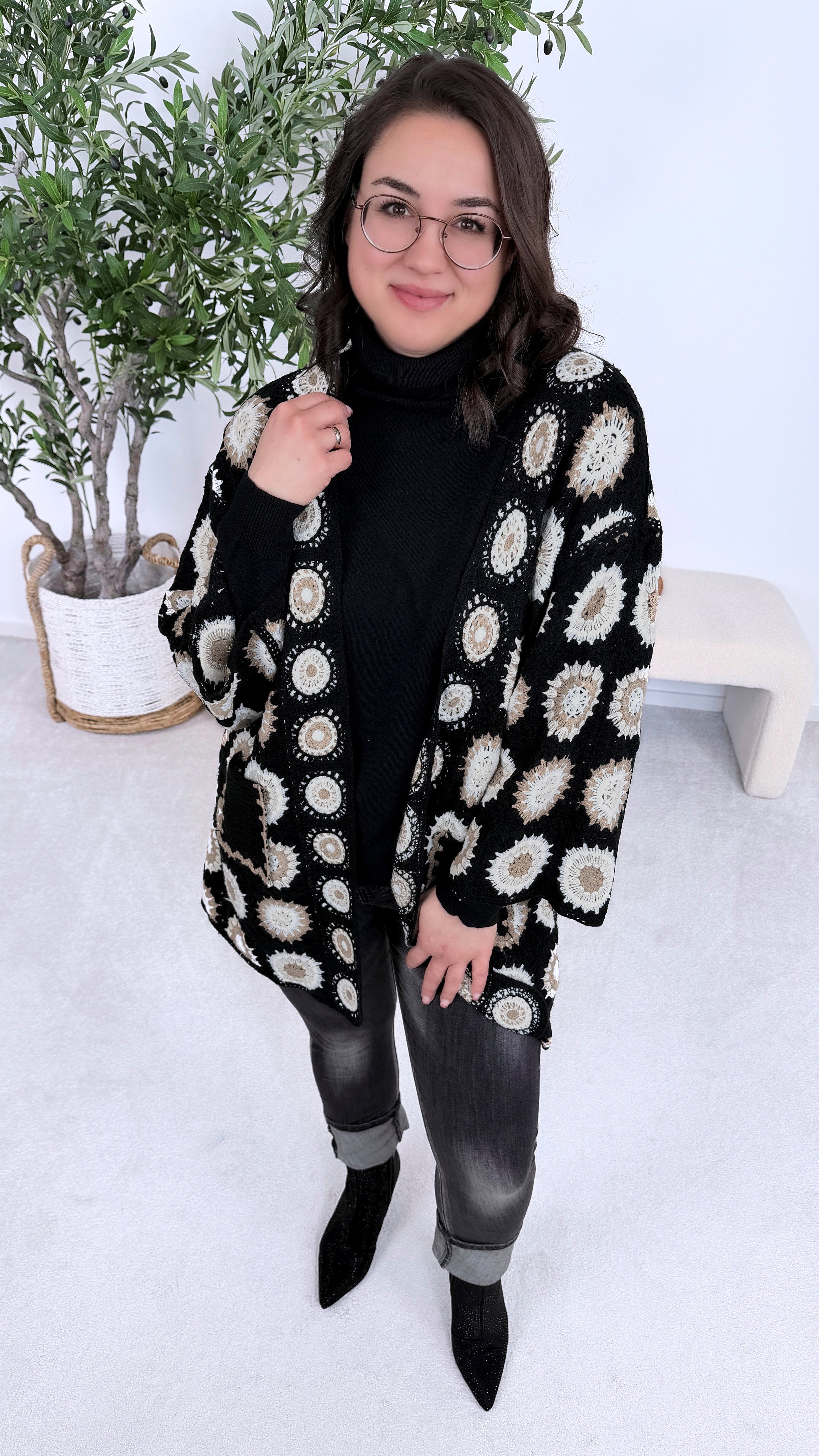 Häkel-Cardigan Festival ZS68042 *Schwarz*