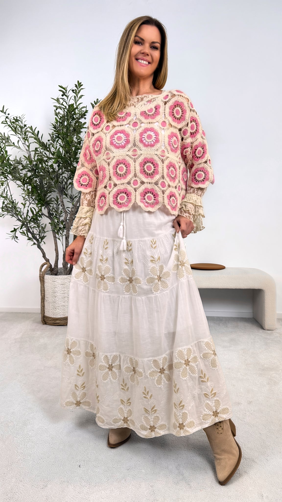 Häkelshirt Oasis Bloom *Rosa*