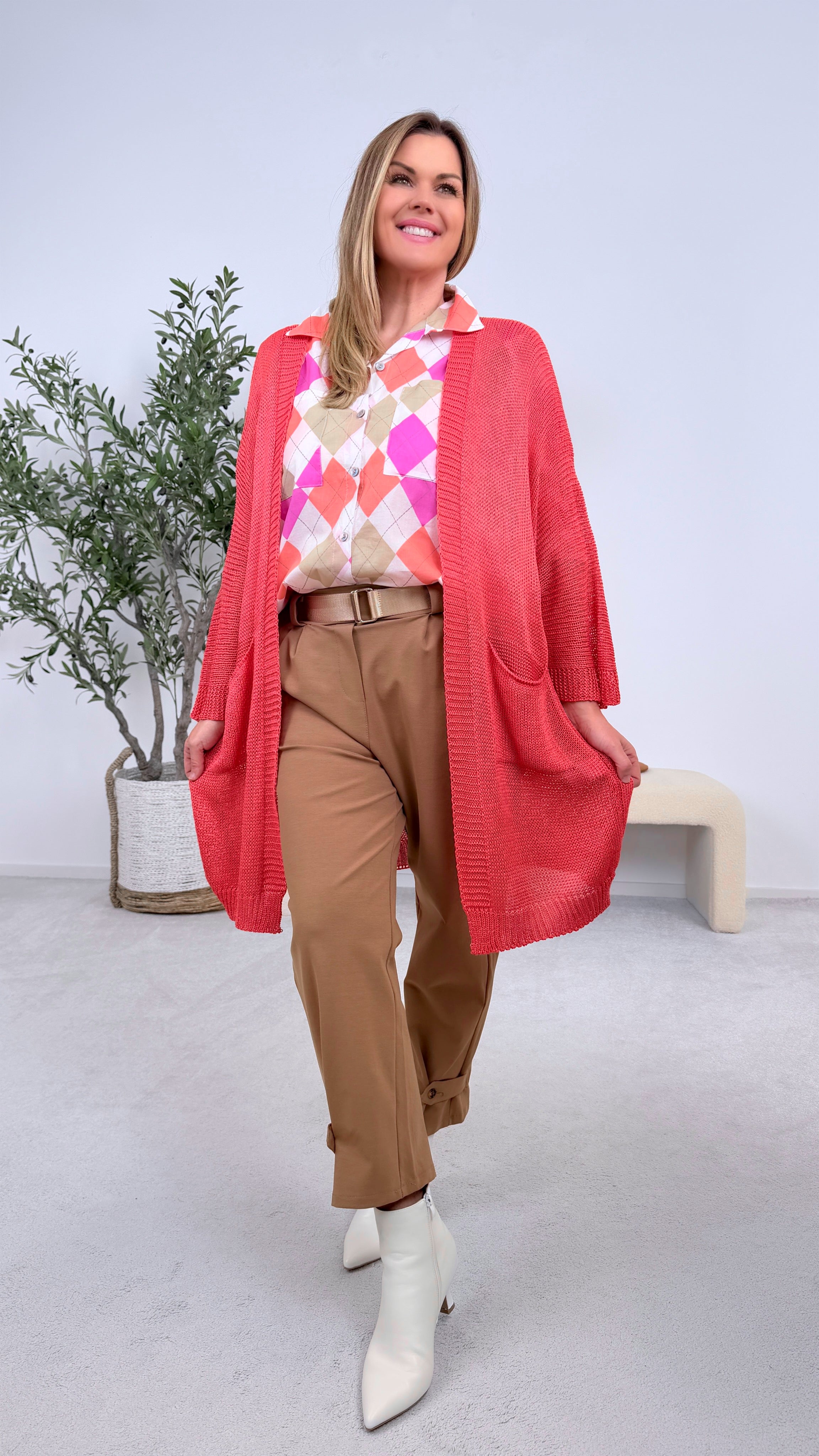 Netz-Strickjacke Turin *Apricot*