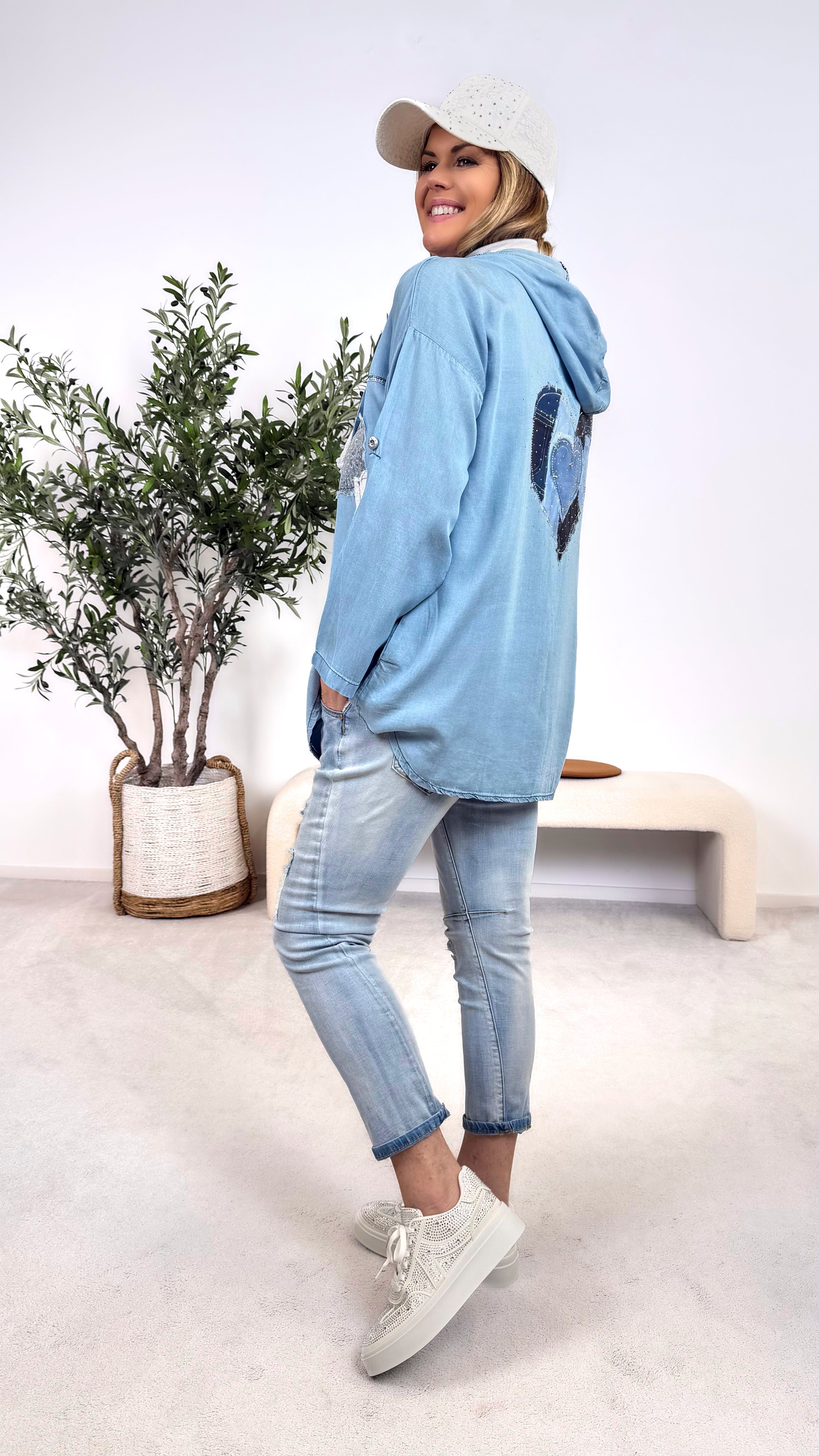 Bluse Power Girl *Hellblau*