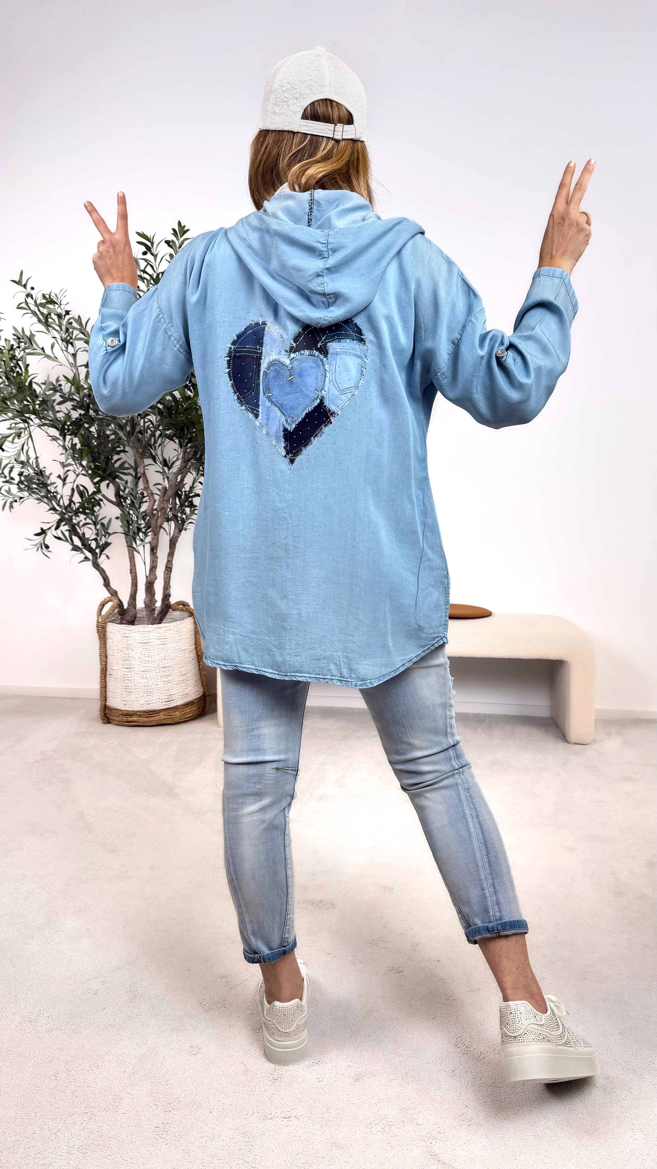 Bluse Power Girl *Hellblau*