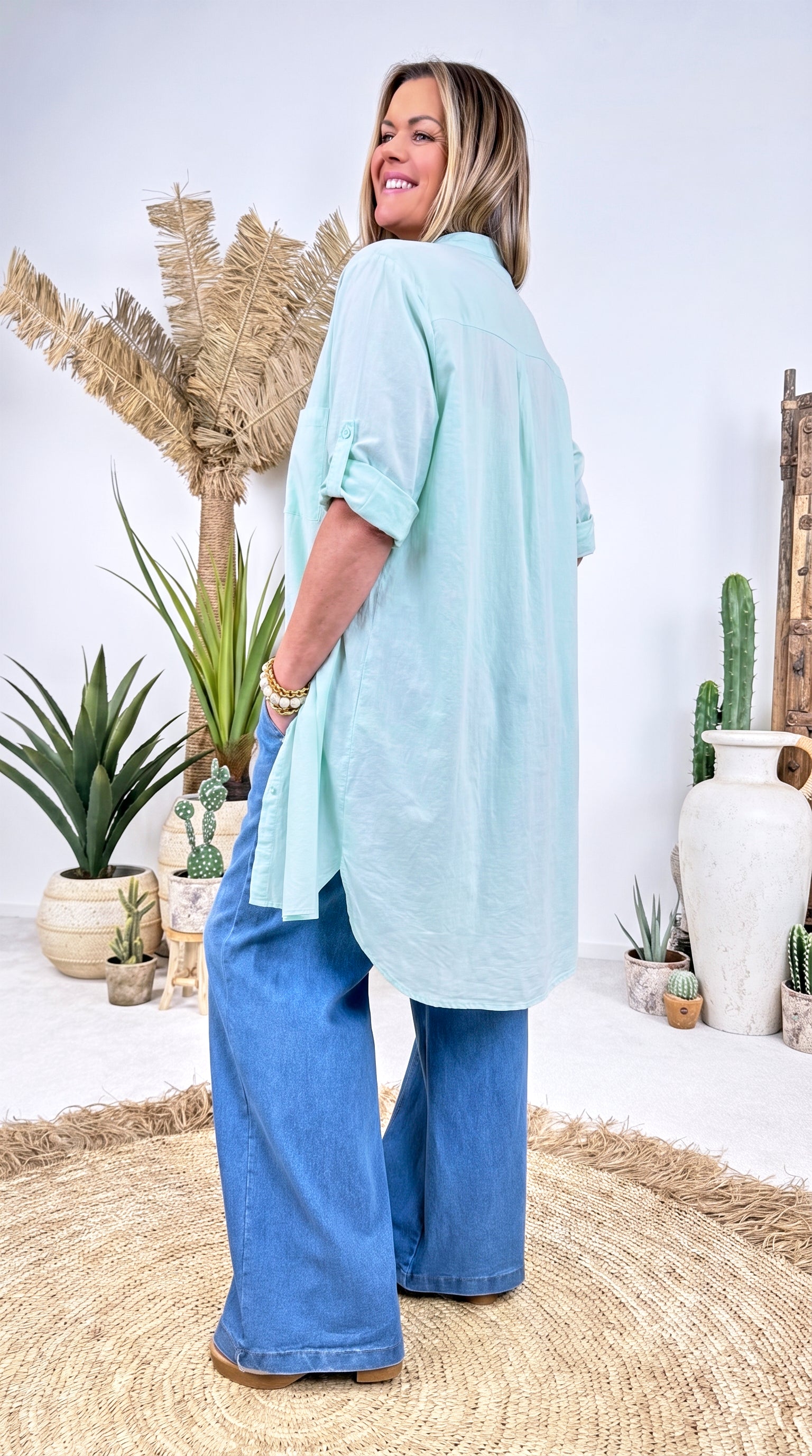 Long-Bluse Azure Mood *Mint*