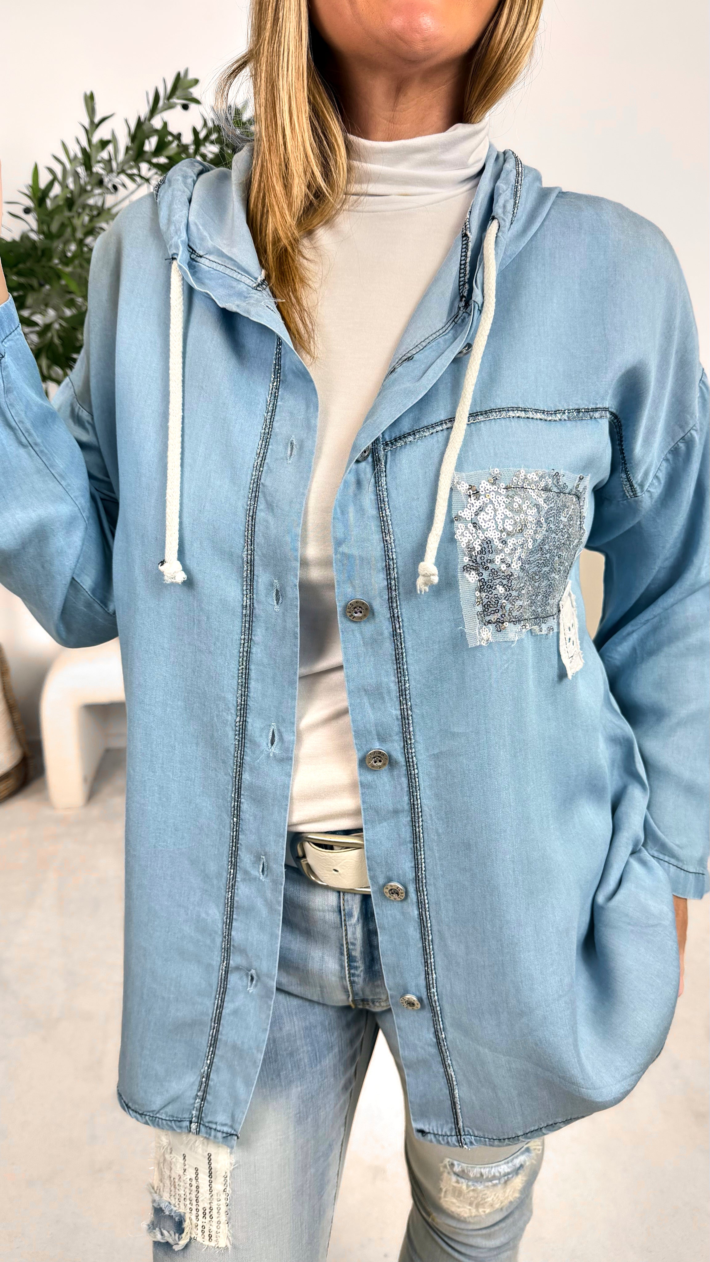 Bluse Power Girl *Hellblau*