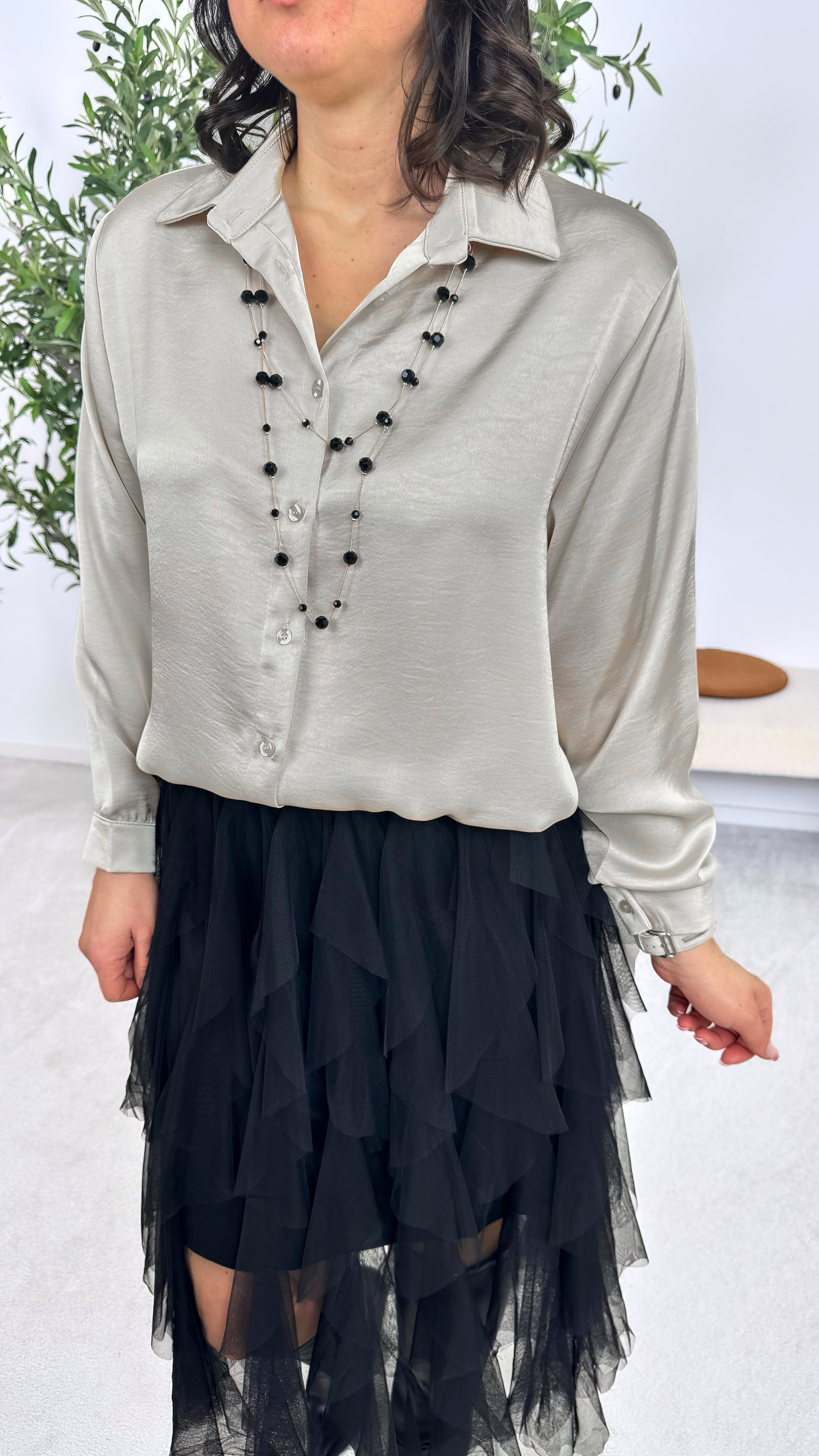 Bluse Glossy Glow *Beige*