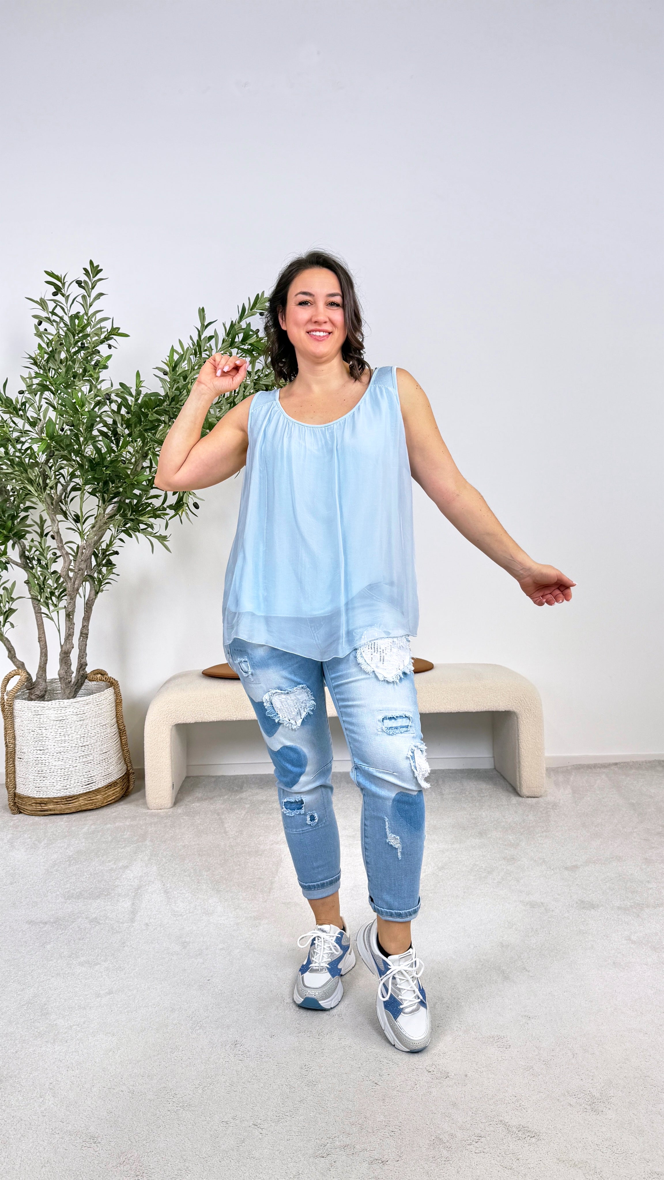 Seidentop Rosabella *Hellblau*