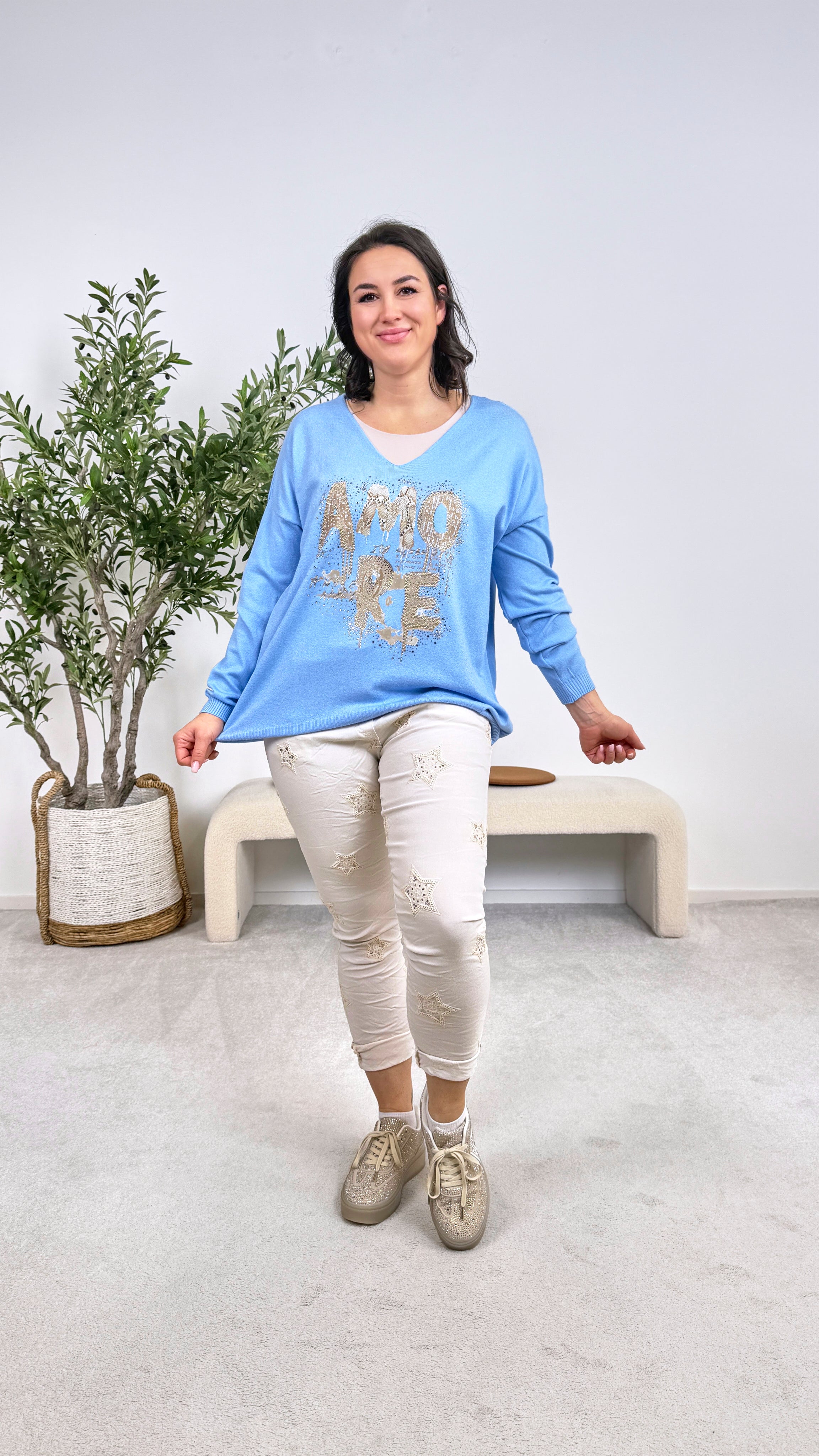 Pullover Amore Glam *Hellblau*