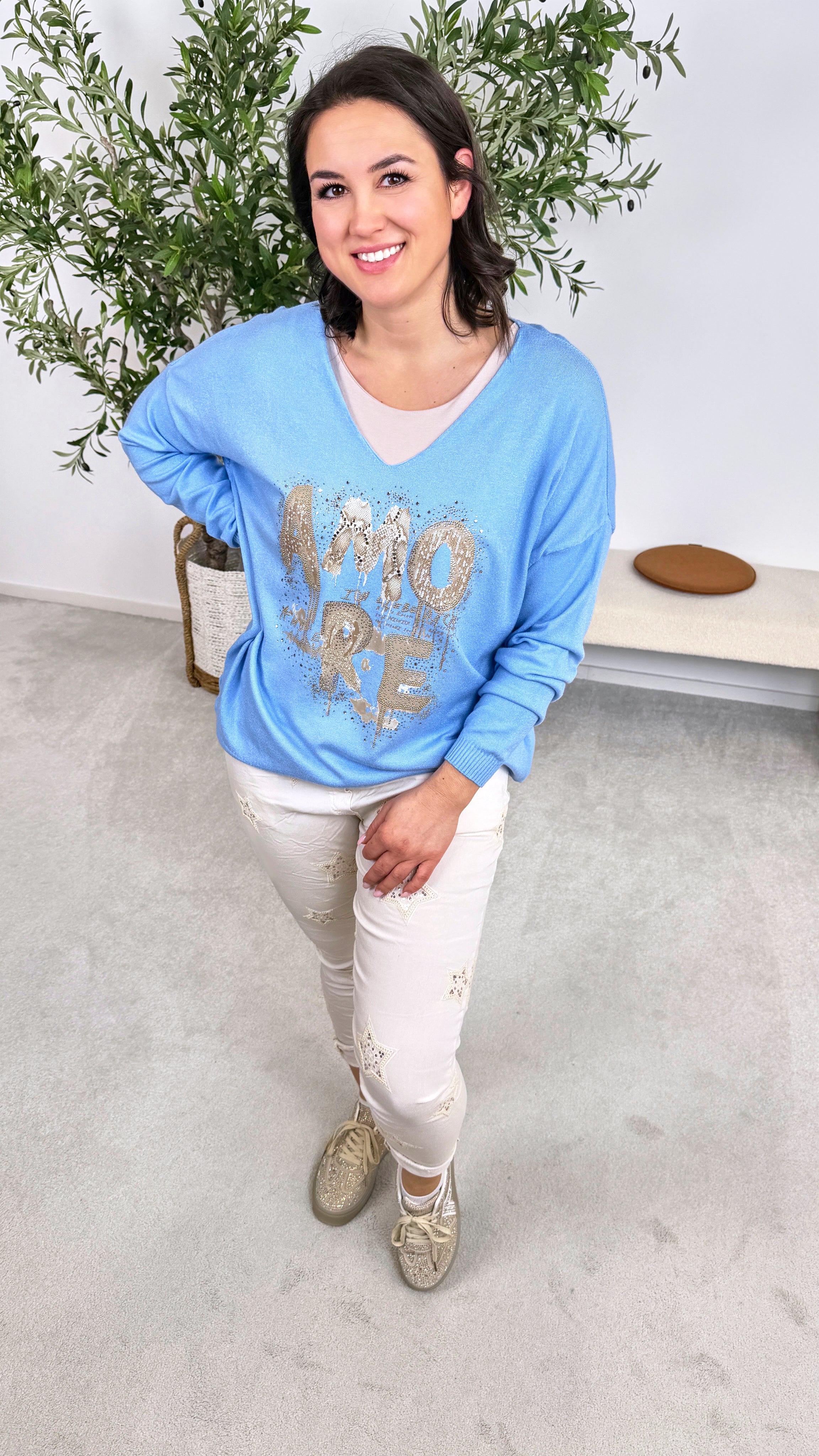 Pullover Amore Glam *Hellblau*