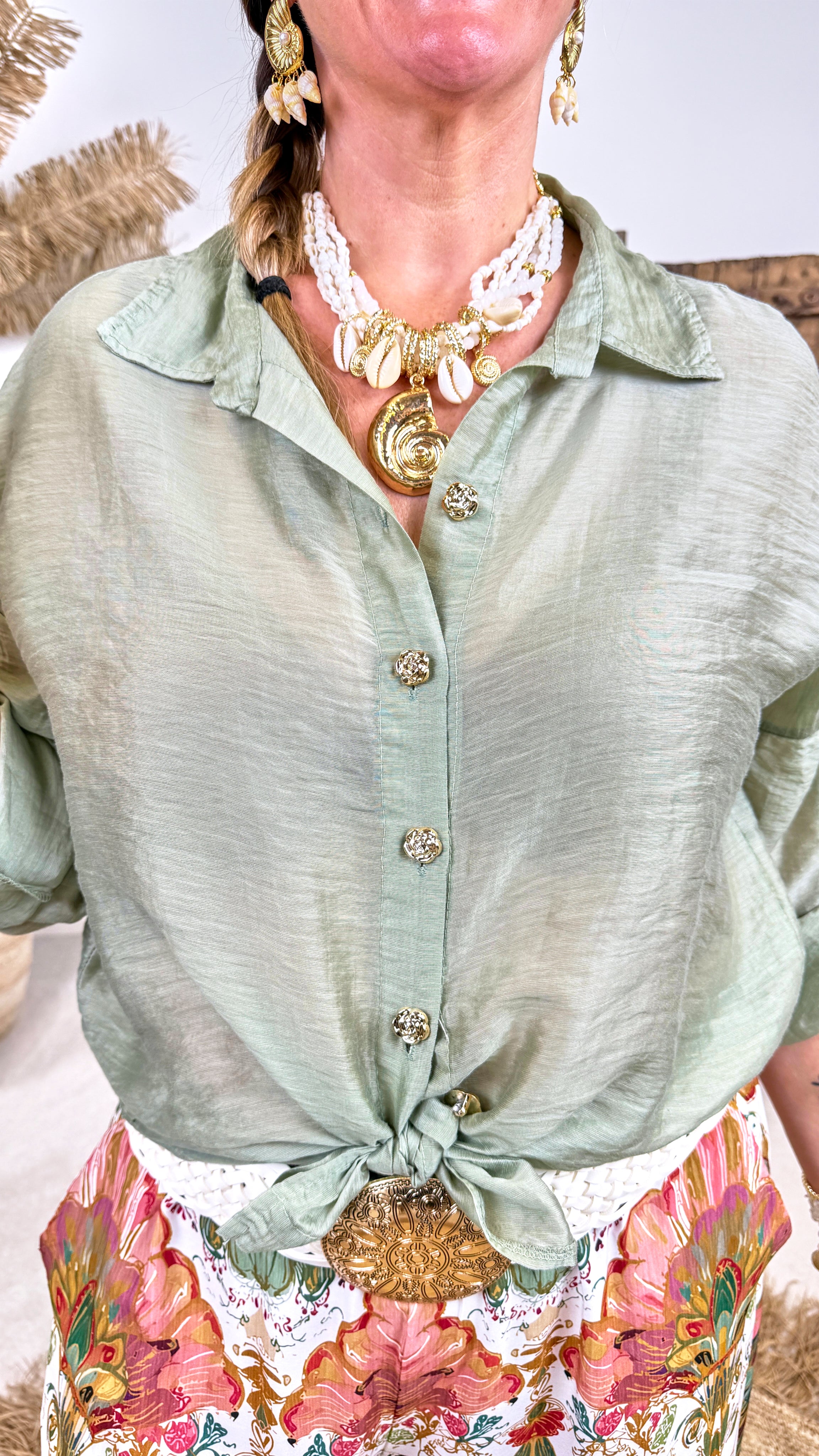 Bluse Natural Knot *Salbei*