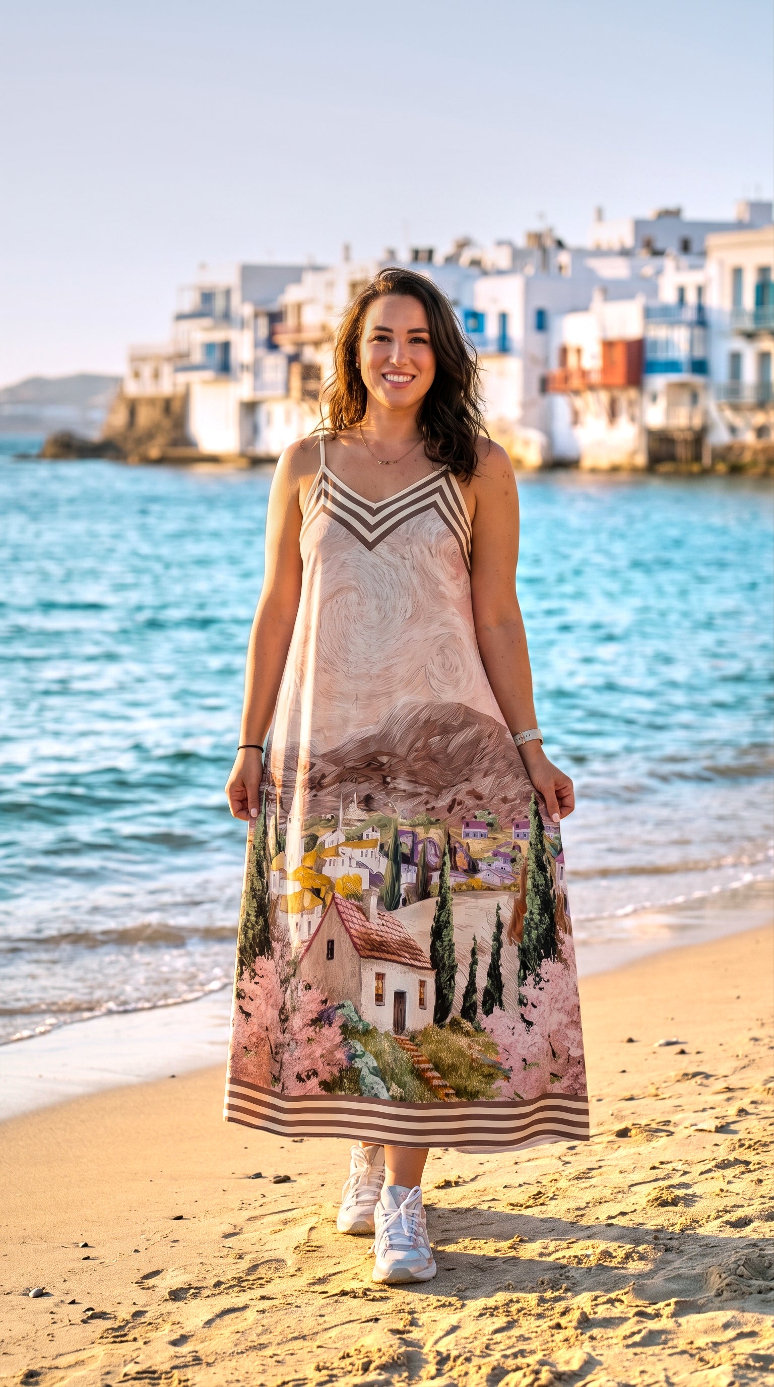 Langes Kleid Panorama *Taupe*