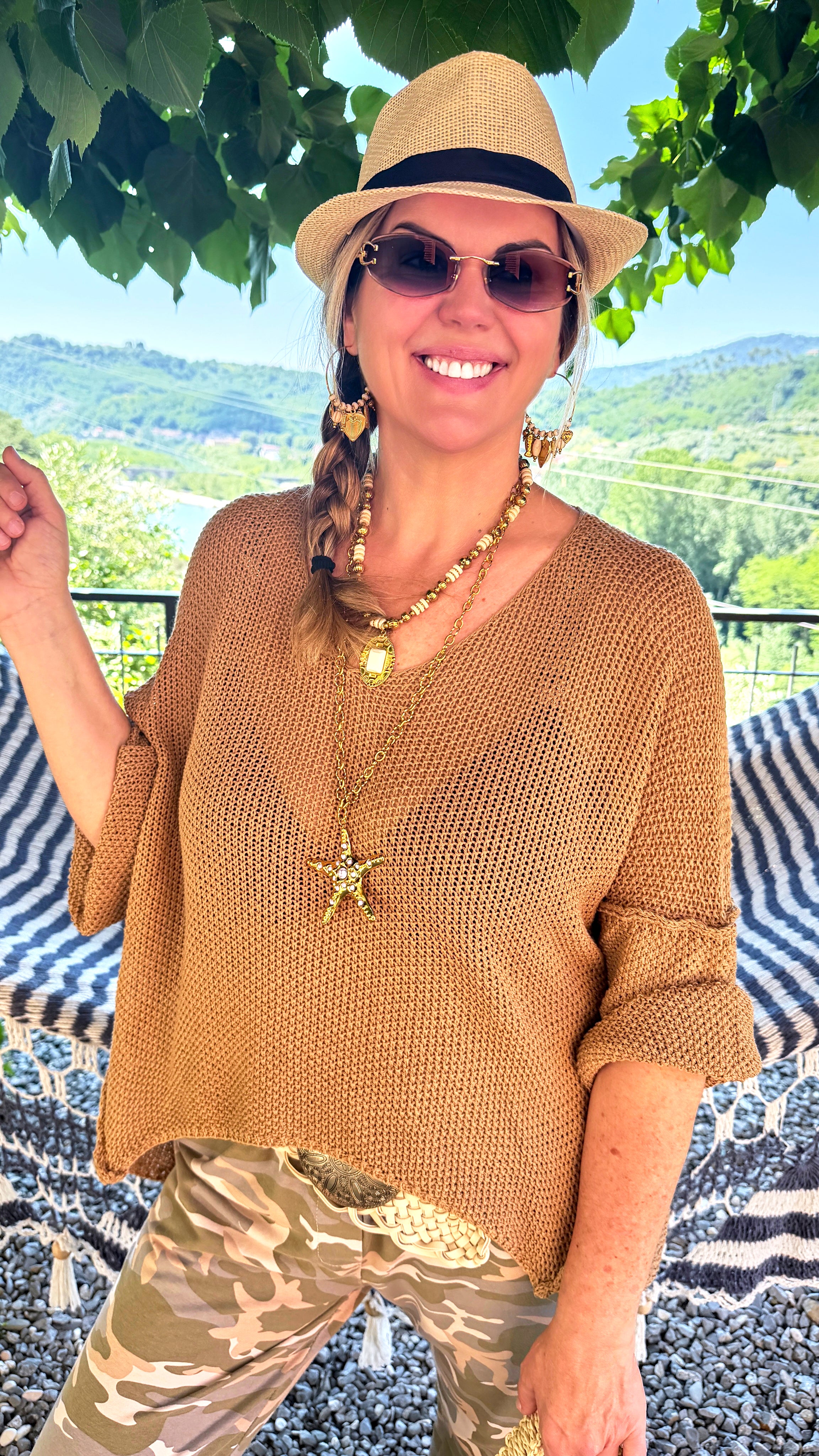 Strickpullover Aurora Mesh *Camel*