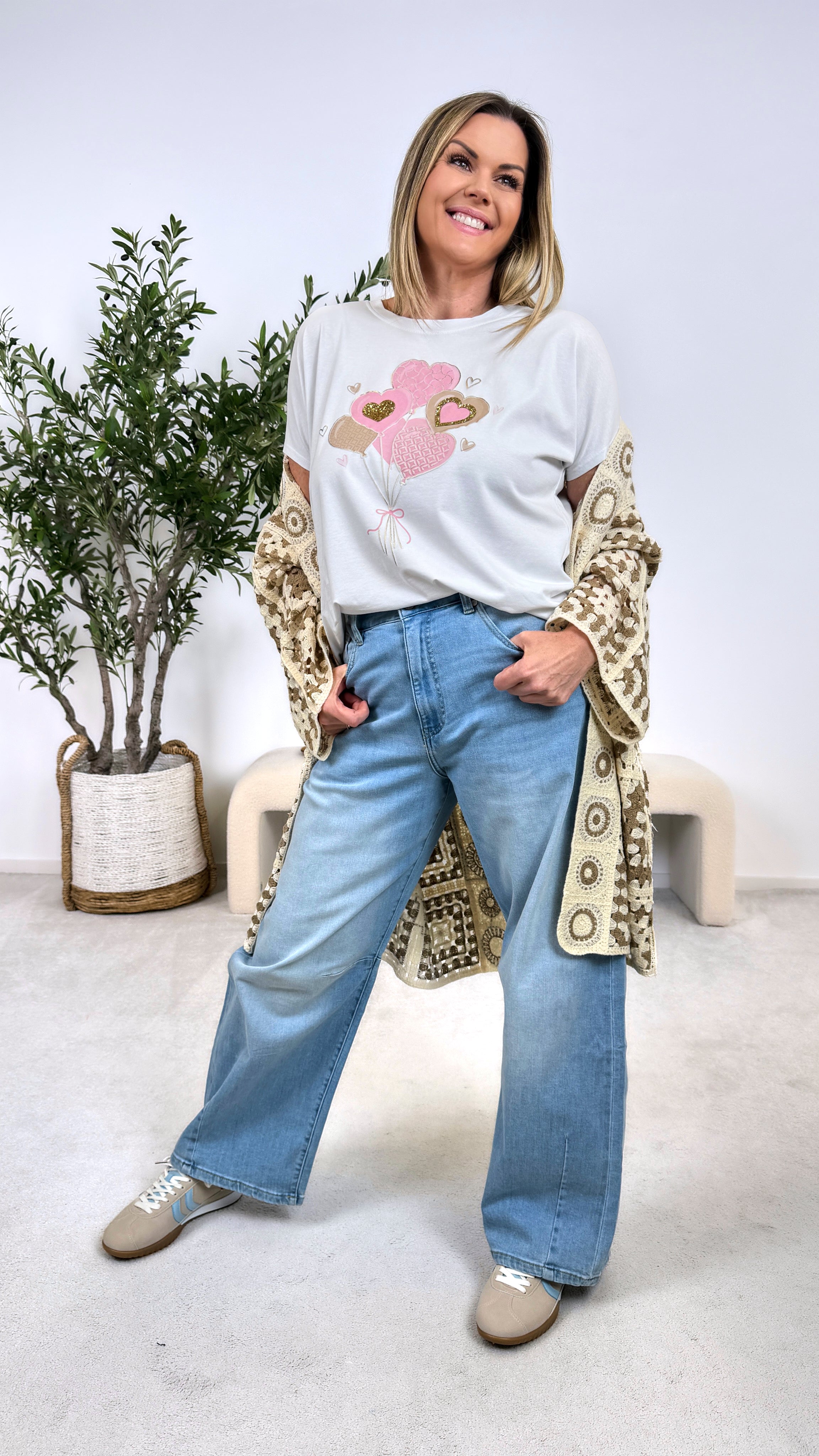 Häkel-Cardigan Crochet Mosaic ZS68036 *Taupe*