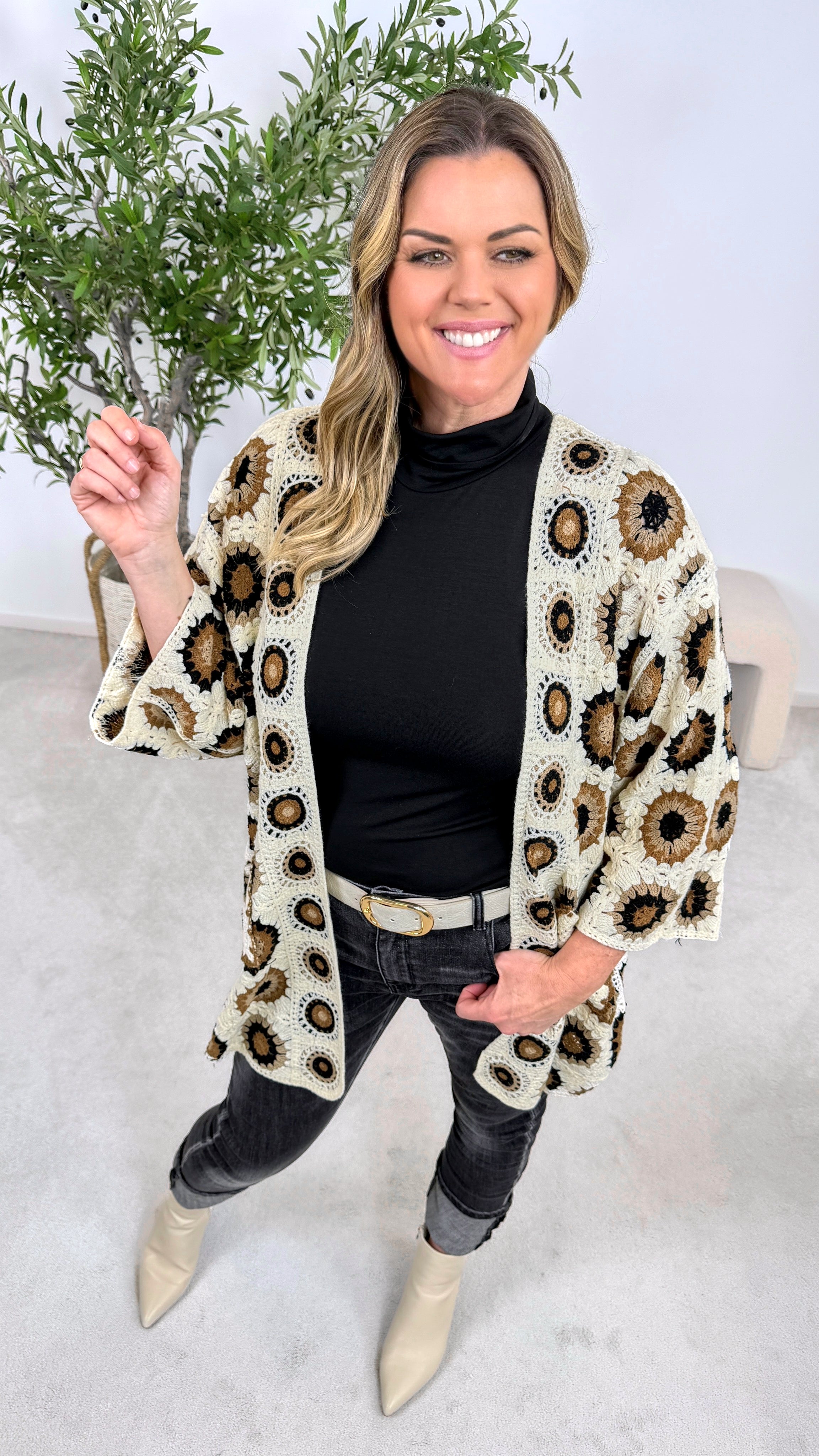 Häkel-Cardigan Festival ZS68042 *Creme/Camel*