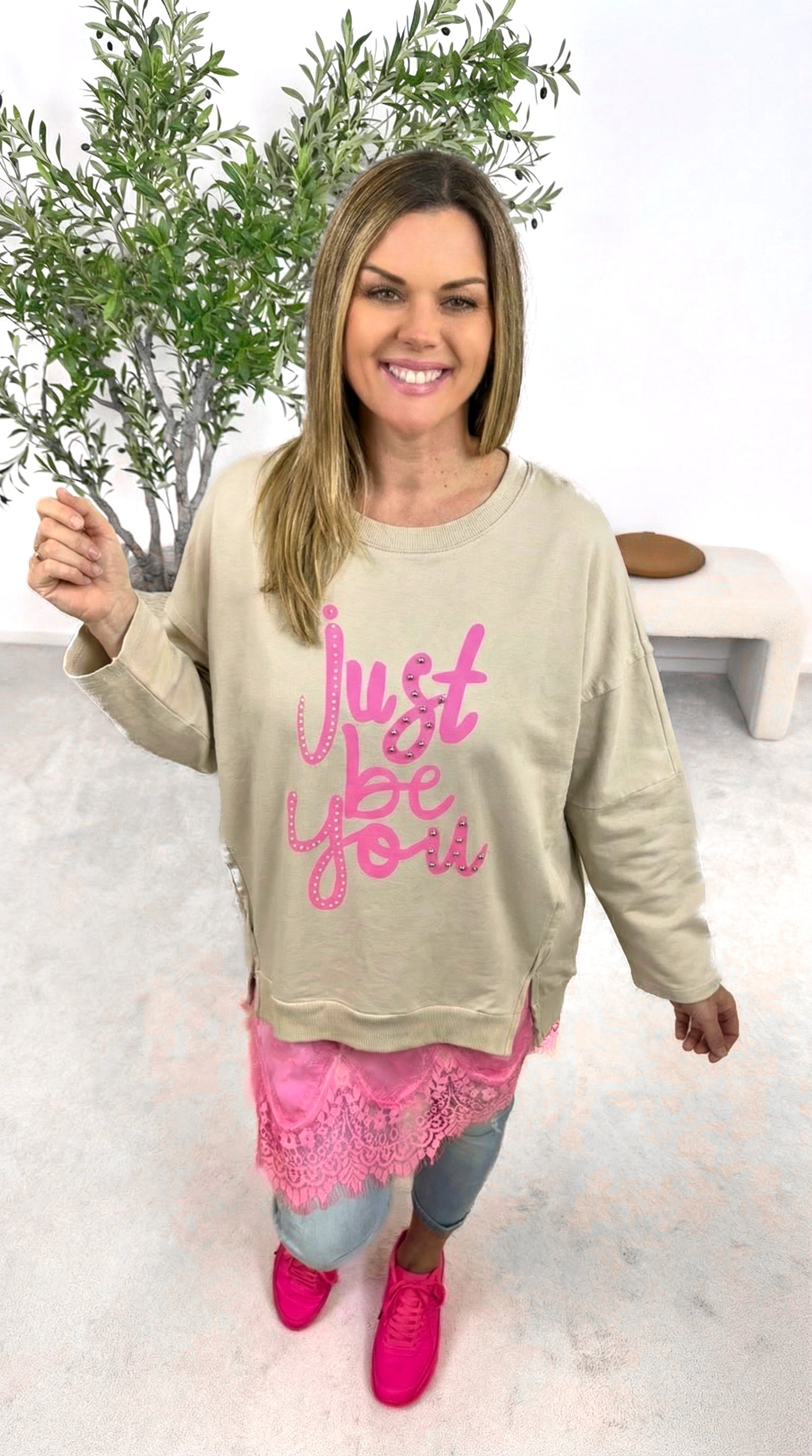 Pullover Just Be You *Beige*