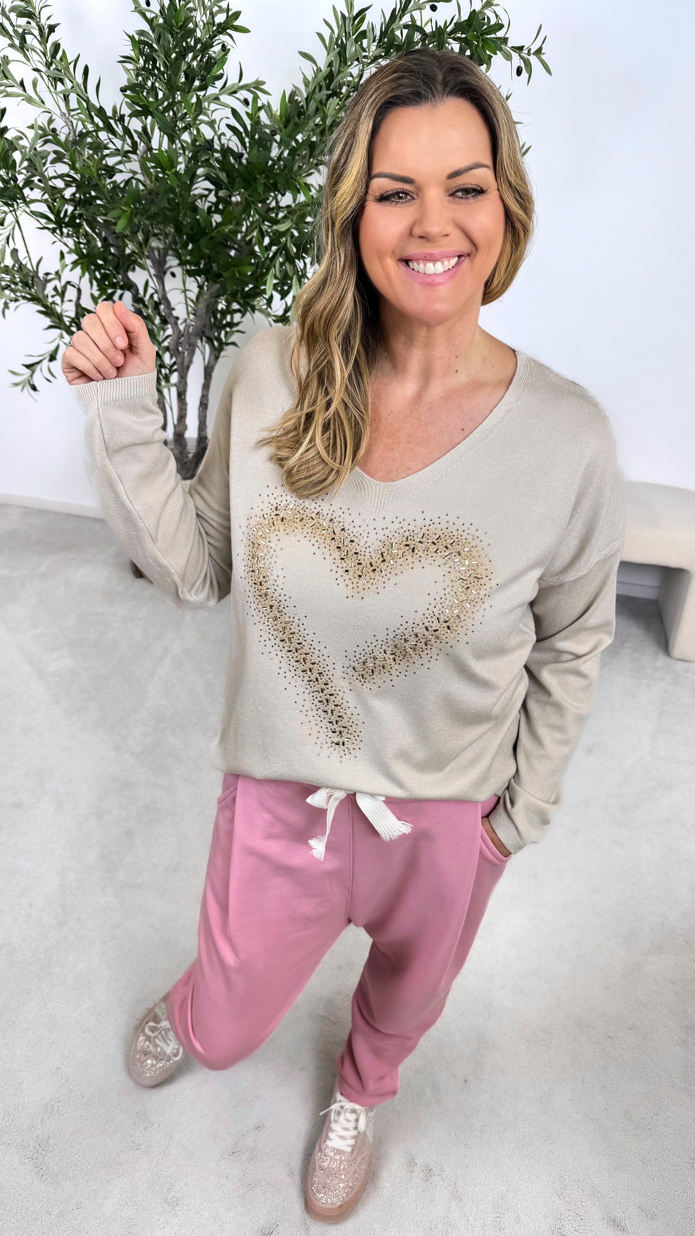 Pullover Signature Love *Beige*