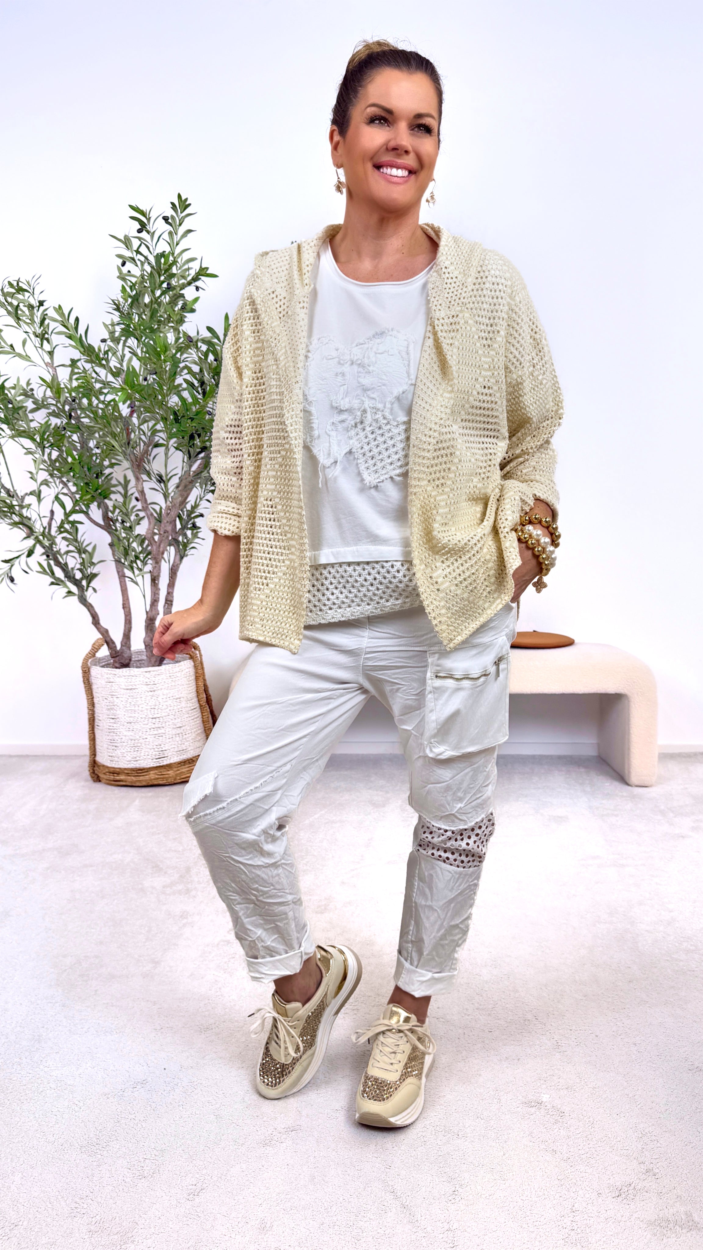 Häkel Cardigan Airy Touch *Creme*