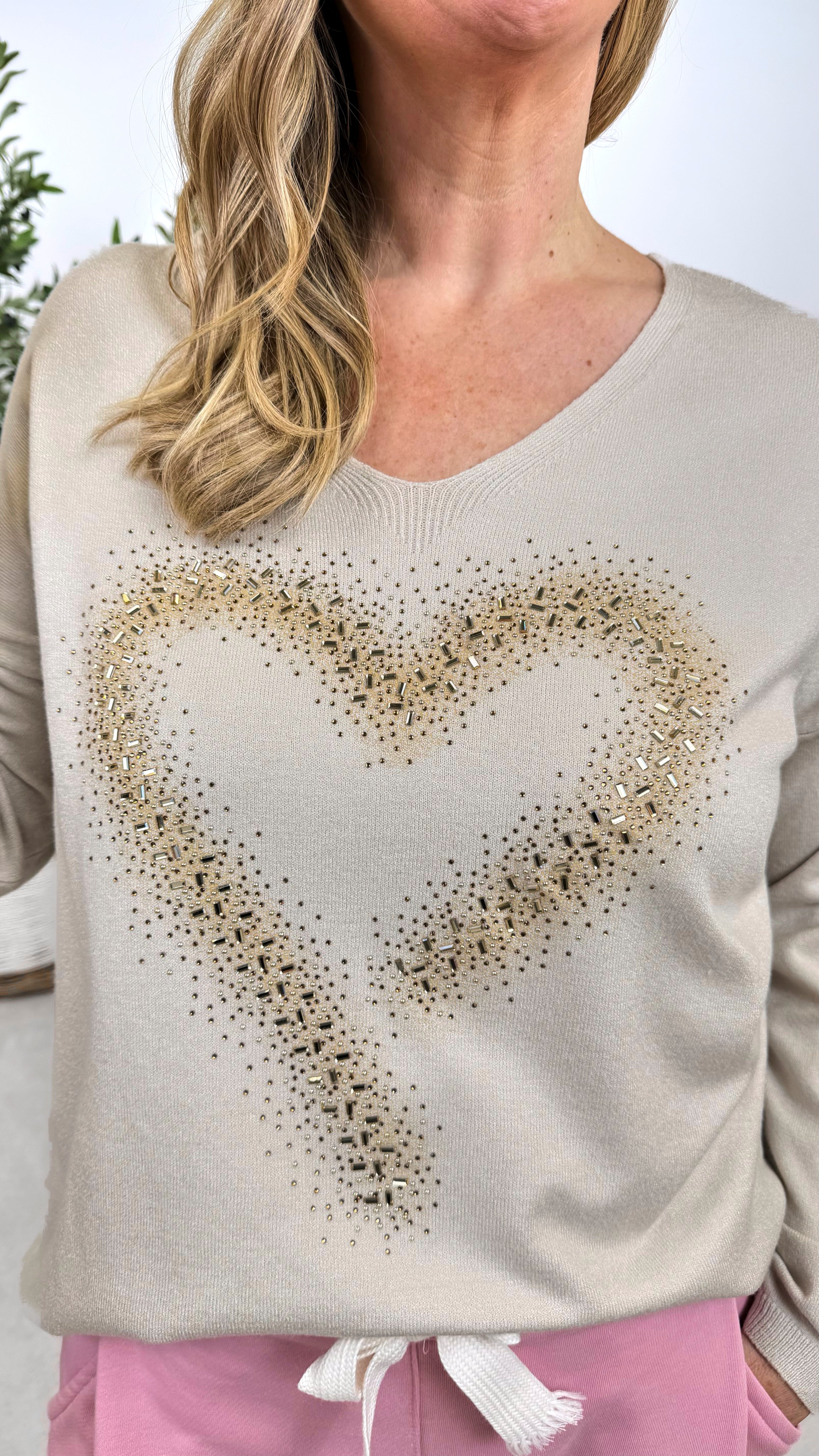 Pullover Signature Love *Beige*