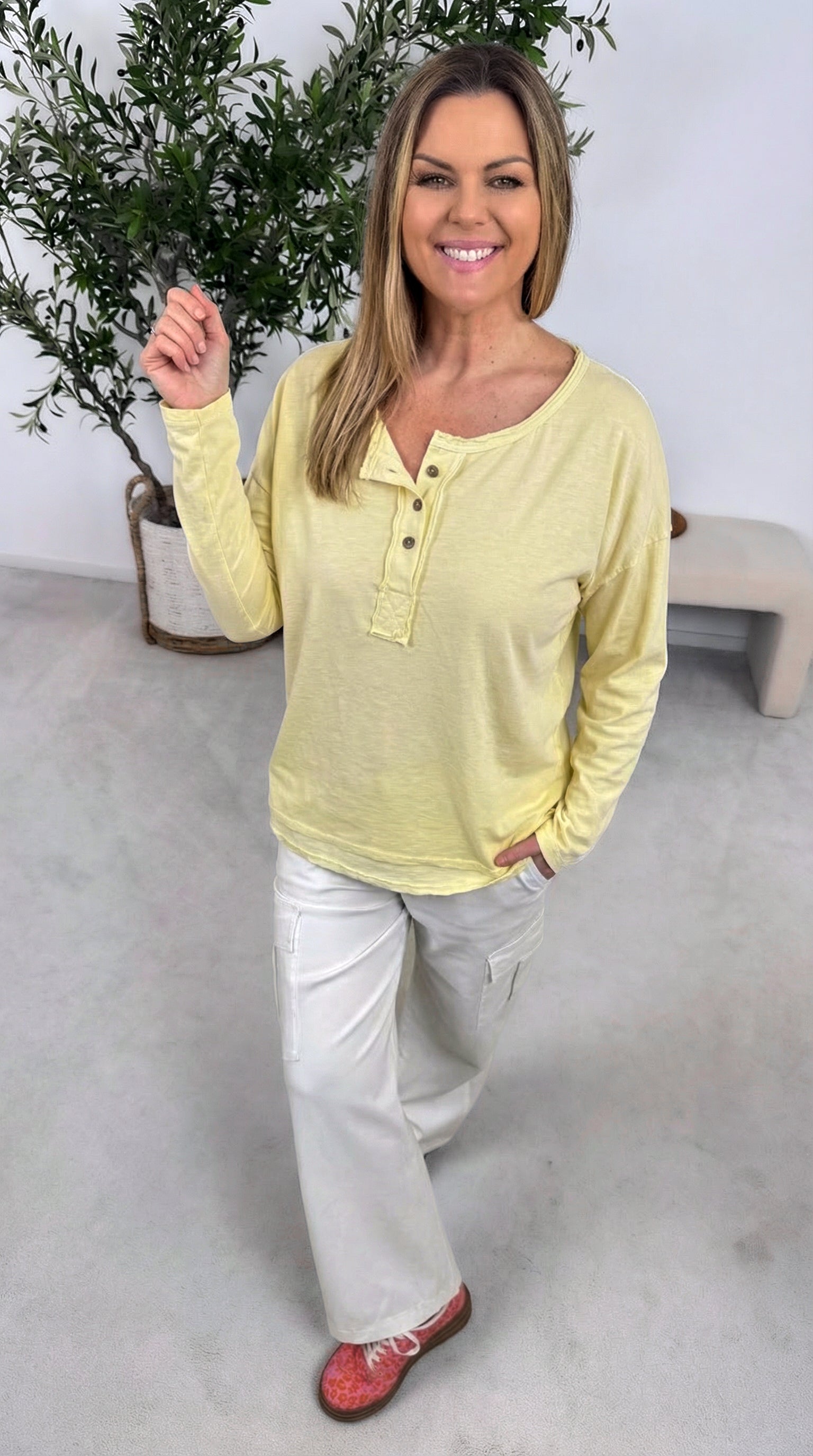 Langarmshirt Feelgood Basic *Gelb*