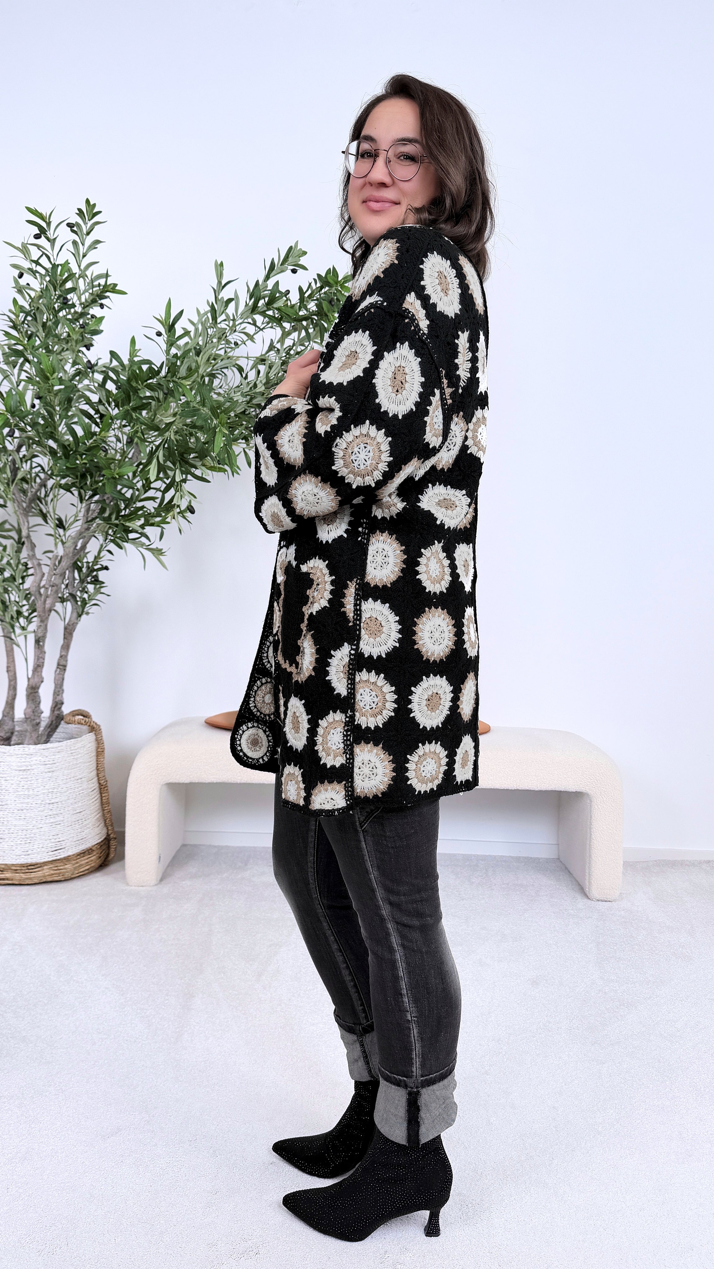 Häkel-Cardigan Festival ZS68042 *Schwarz*