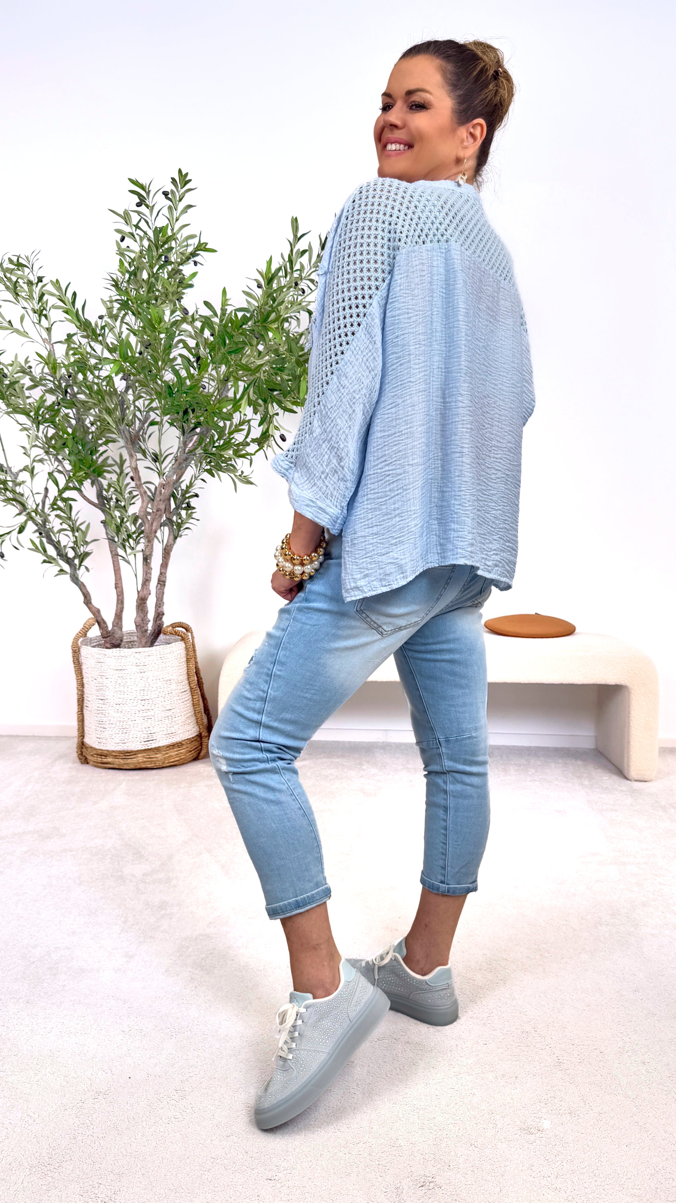 Häkel Cardigan Airy Touch *Blau*