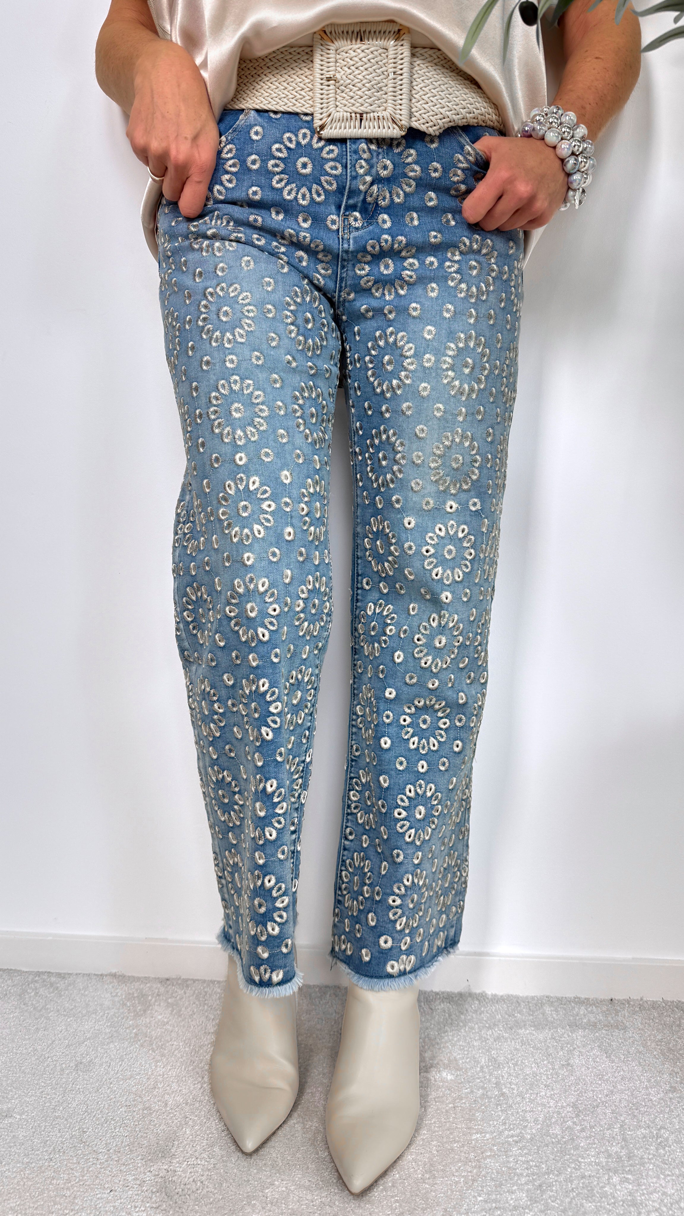 Jeans Floral Queen (B-3980-N)