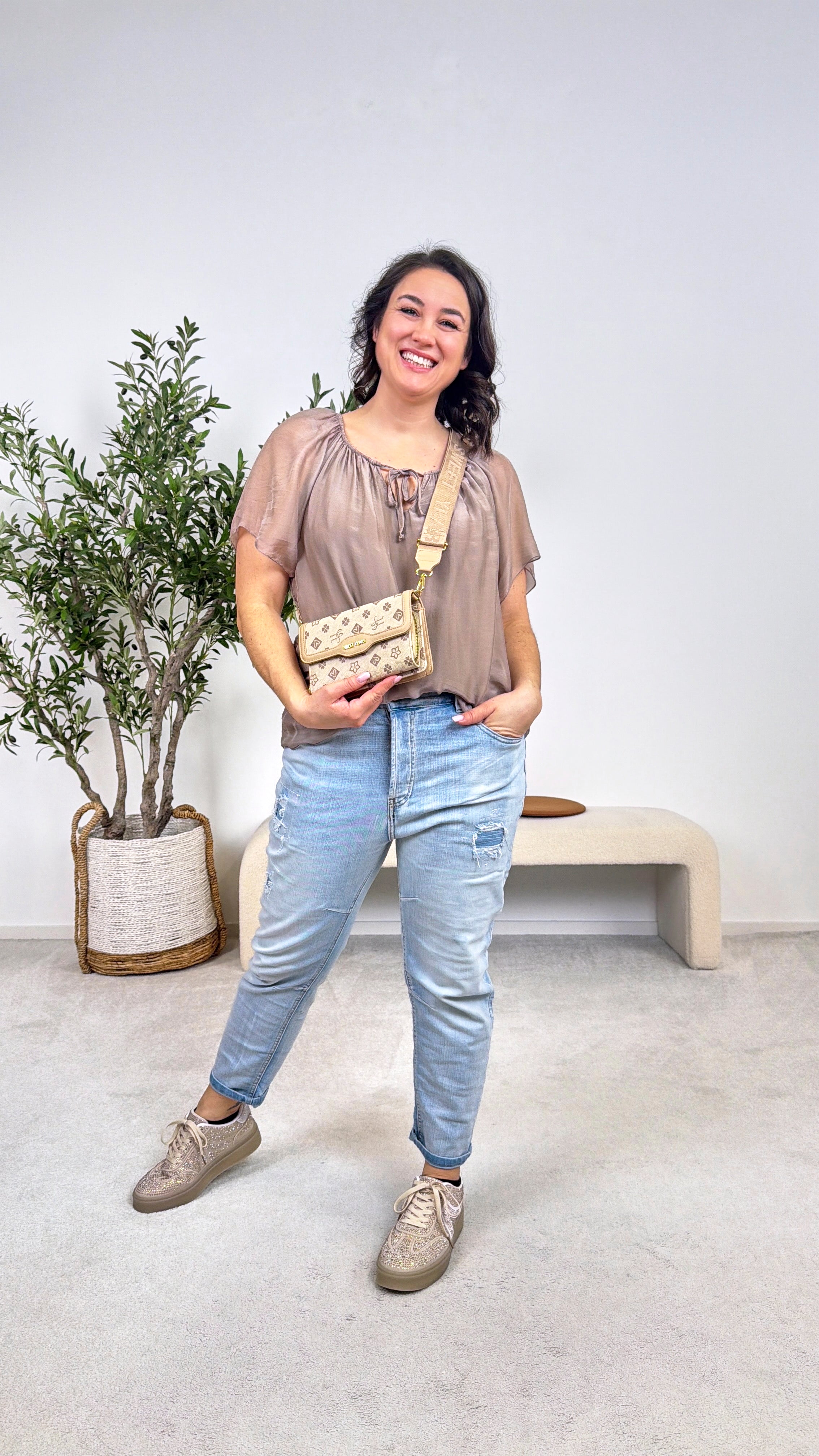 Seidenbluse Santorini *Taupe*