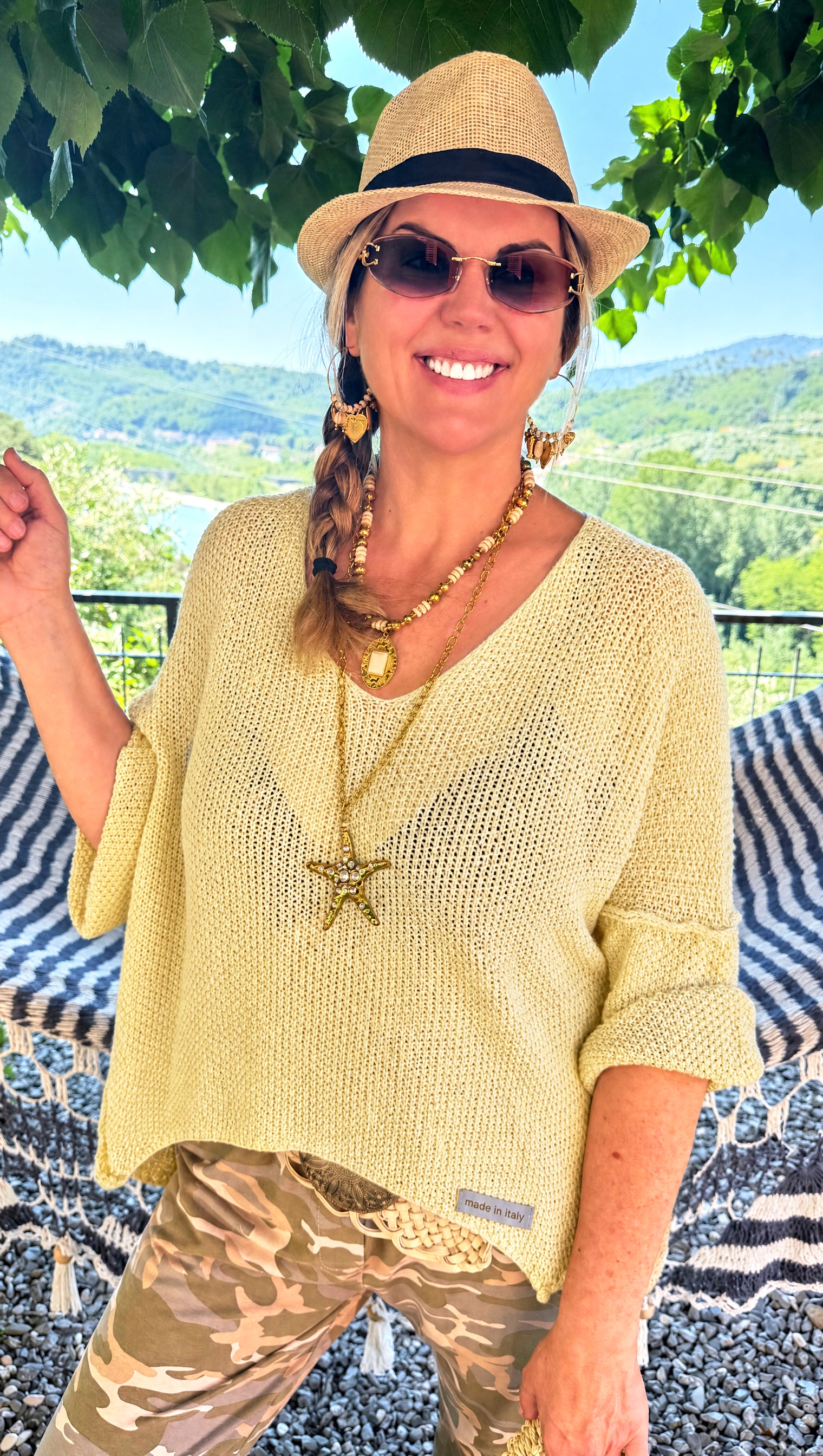 Strickpullover Aurora Mesh *Gelb*